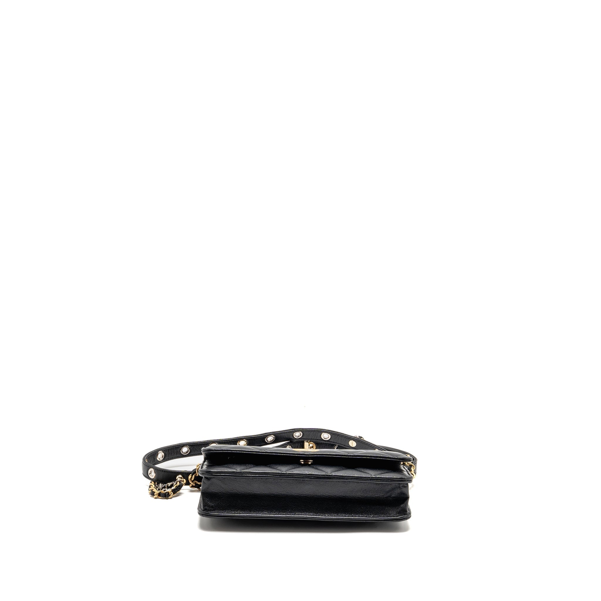 chanel-detailed-strap-wallet-on-chain-lambskin-black-with-multicolour-hardware-microchip-copy