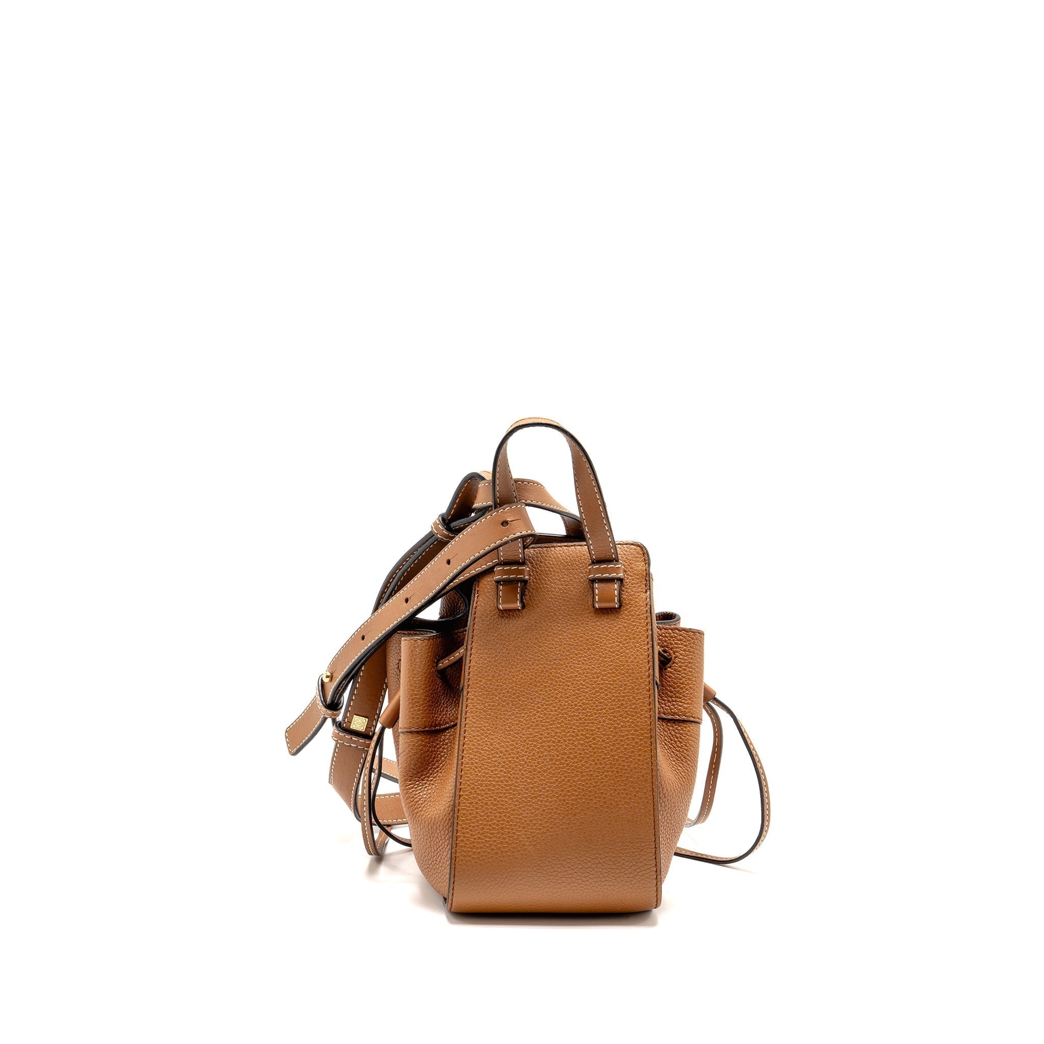 loewe-mini-hammock-drawstring-bag-grained-calfskin-tan-ghw