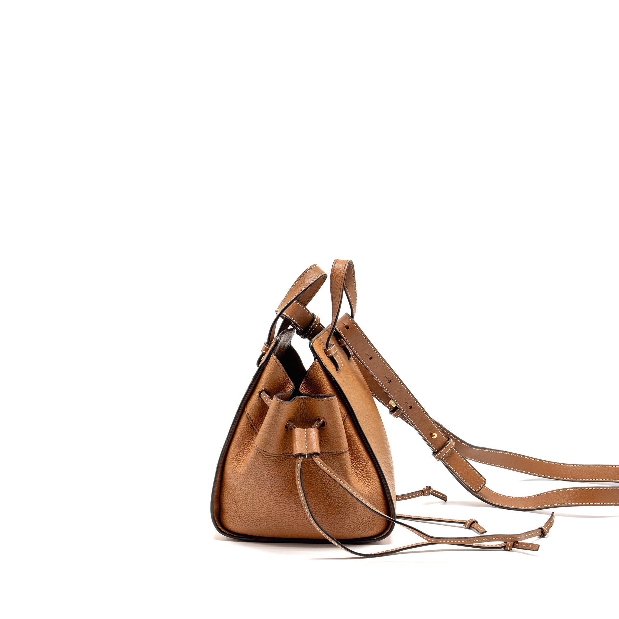 loewe-mini-hammock-drawstring-bag-grained-calfskin-tan-ghw