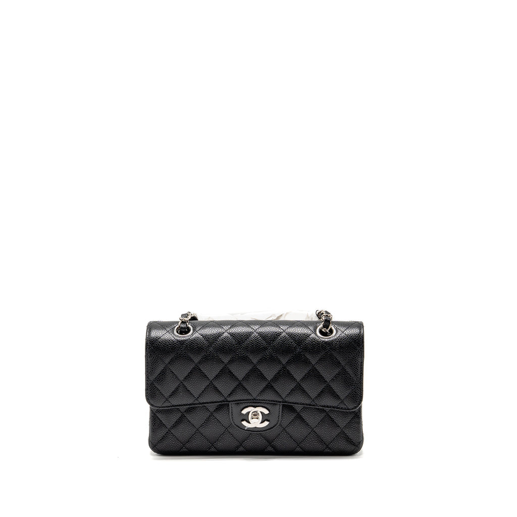 chanel-small-classic-double-flap-bag-caviar-black-shw-2