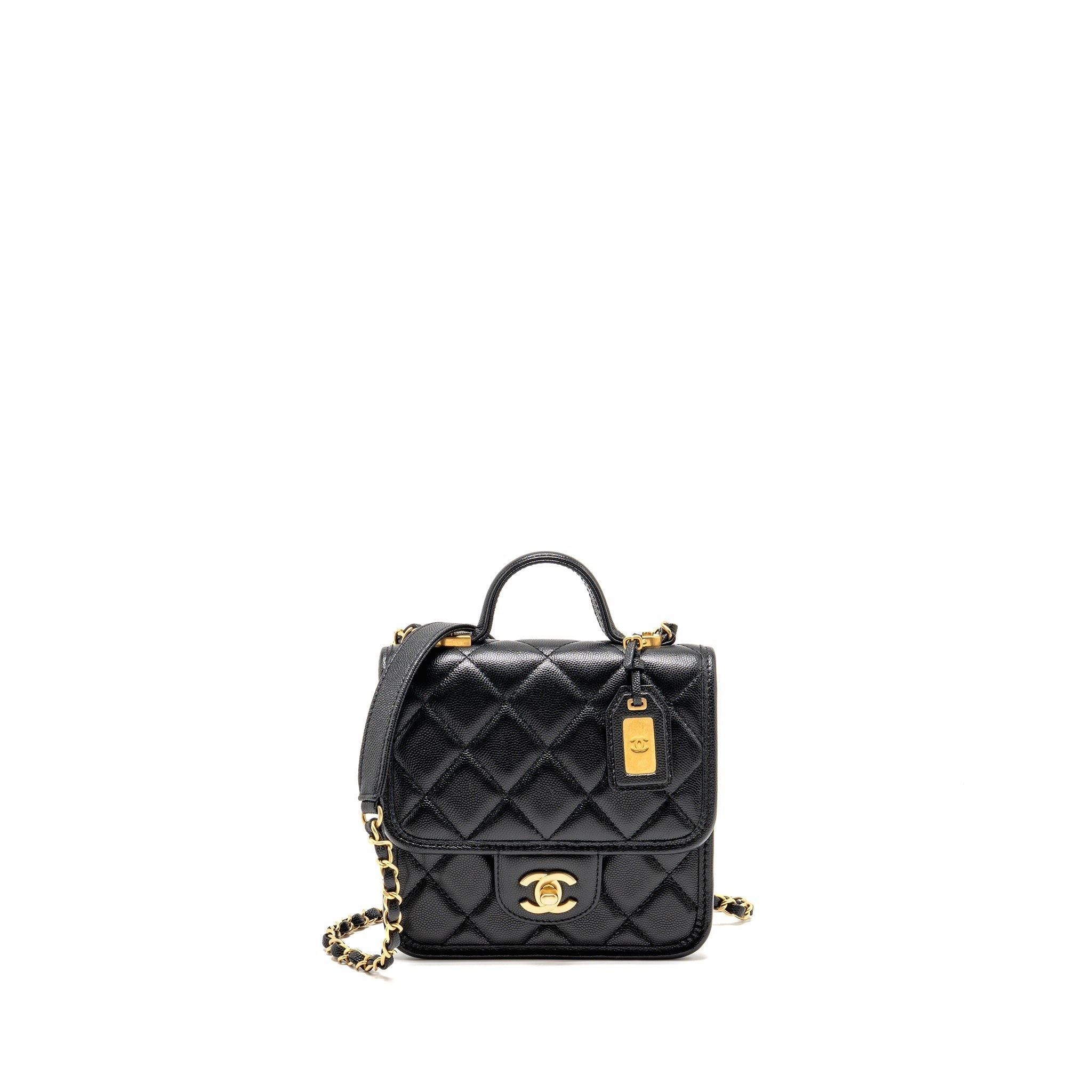 chanel-22k-mini-flap-bag-with-top-handle-shiny-grained-calfskin-black-ghw-microchip-copy