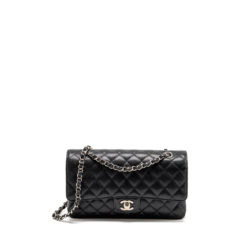 chanel-medium-classic-double-flap-bag-caviar-black-shw-12