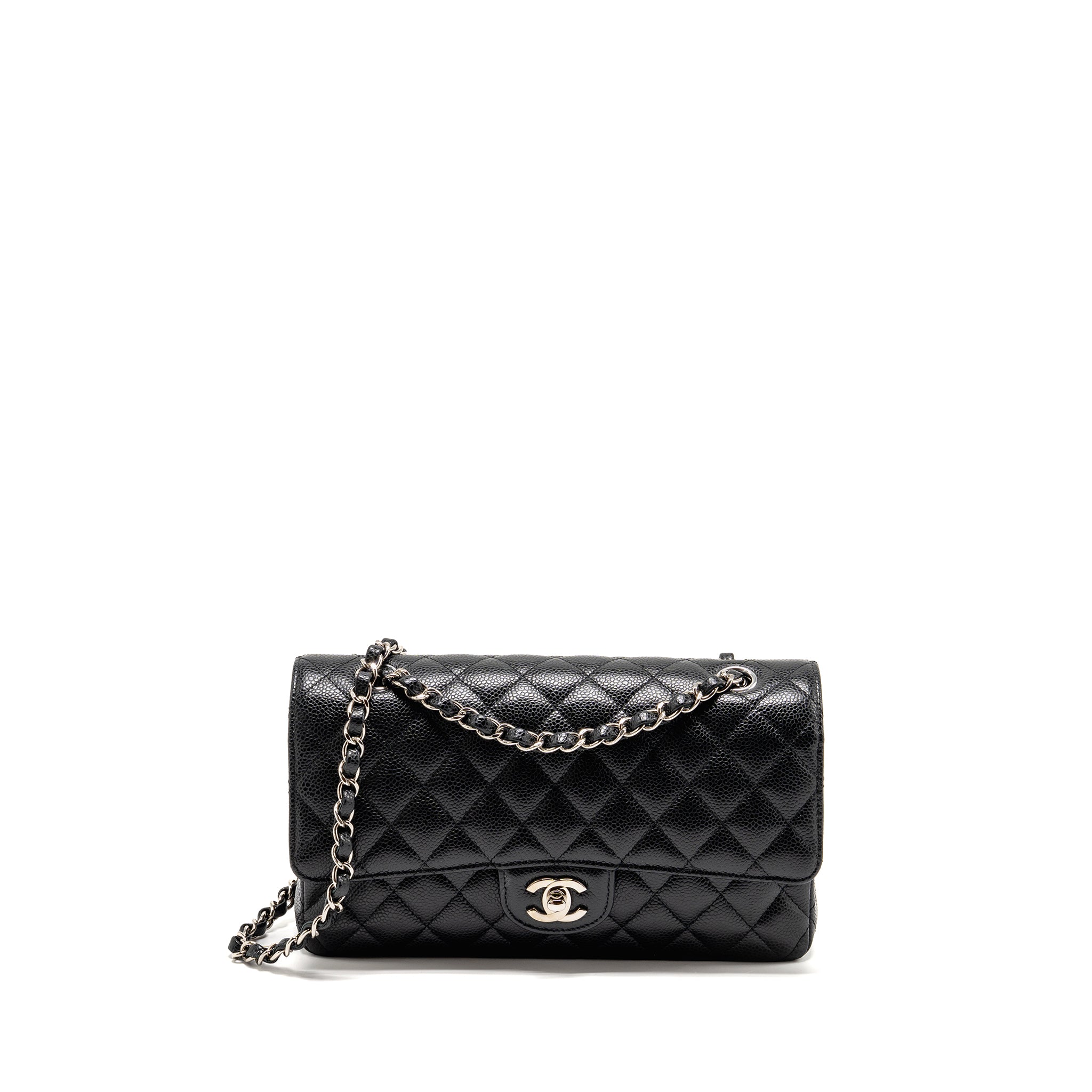 chanel-medium-classic-double-flap-bag-caviar-black-shw-12