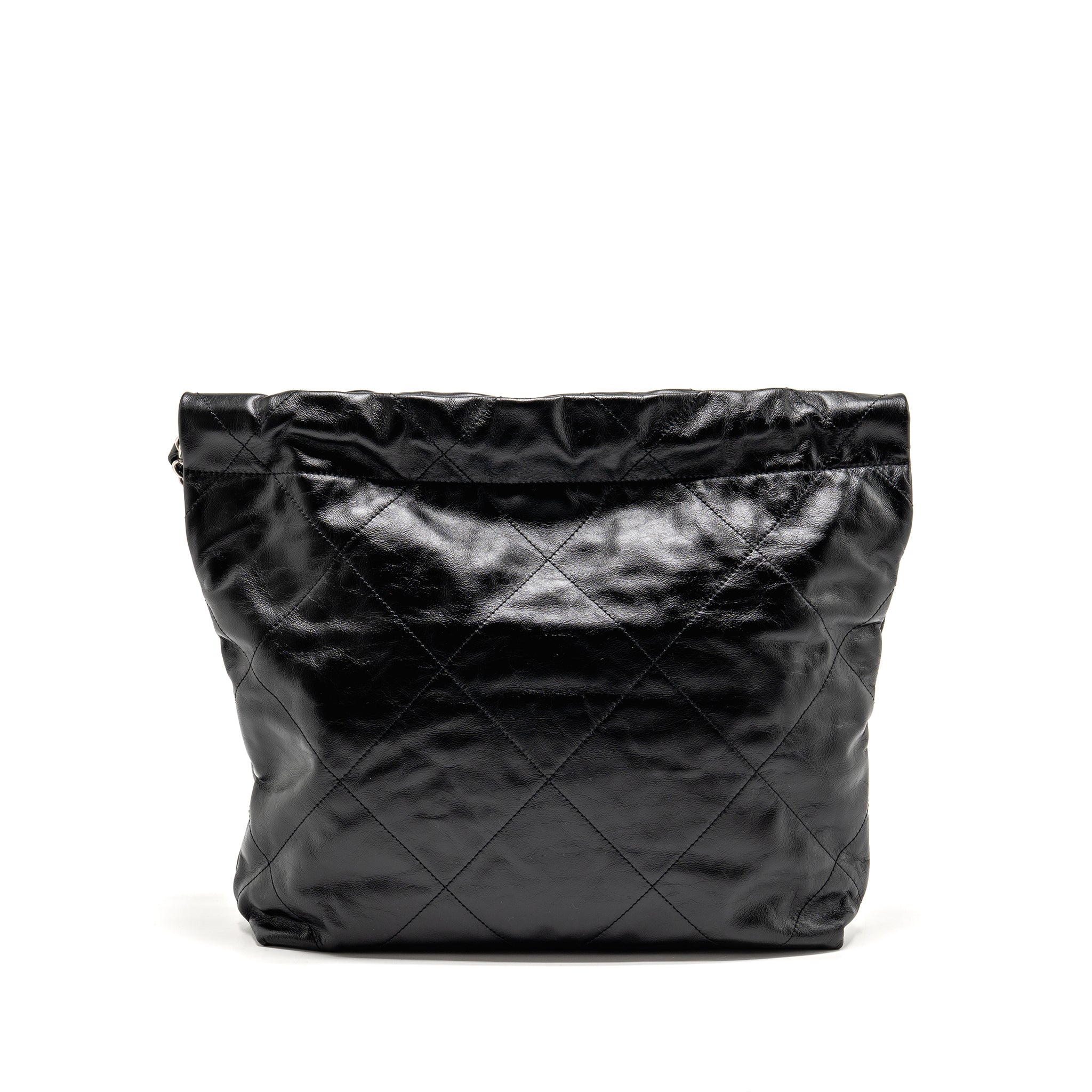 chanel-small-22-shiny-calfskin-black-shw-microchip