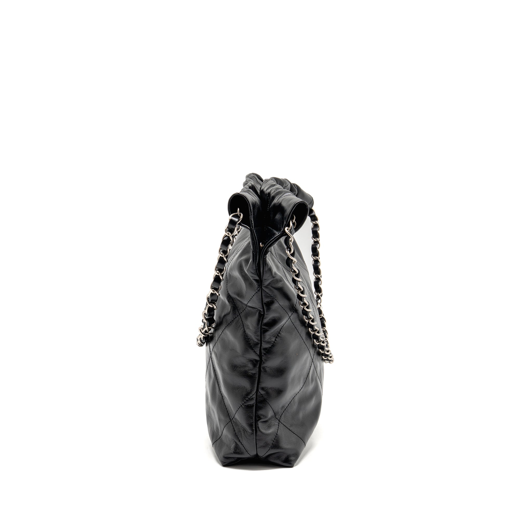 chanel-small-22-shiny-calfskin-black-shw-microchip