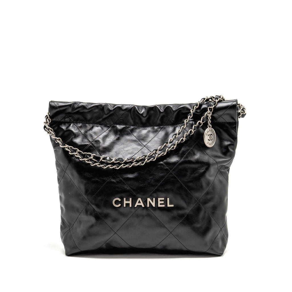 chanel-small-22-shiny-calfskin-black-shw-microchip