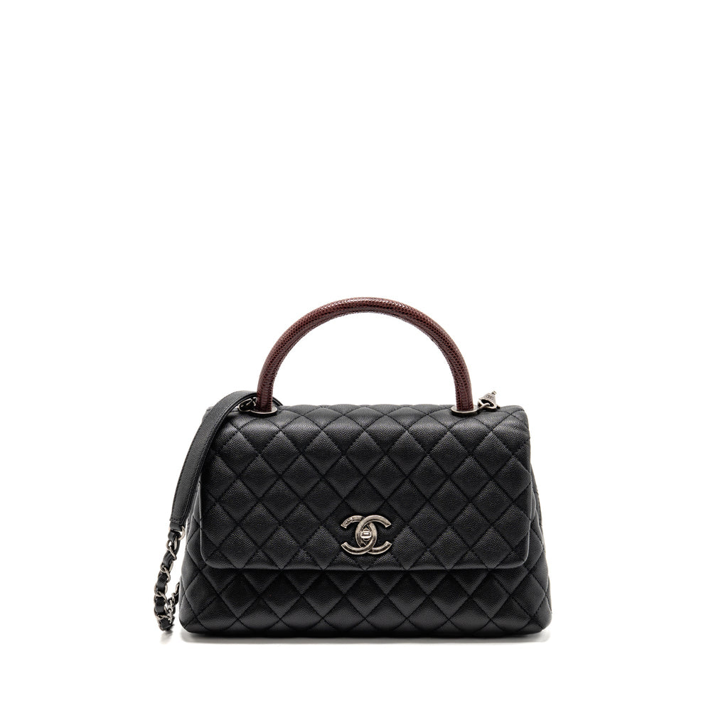 chanel-medium-coco-handle-caviar-lizard-handle-black-burgundy-ruthenium-hardware-1