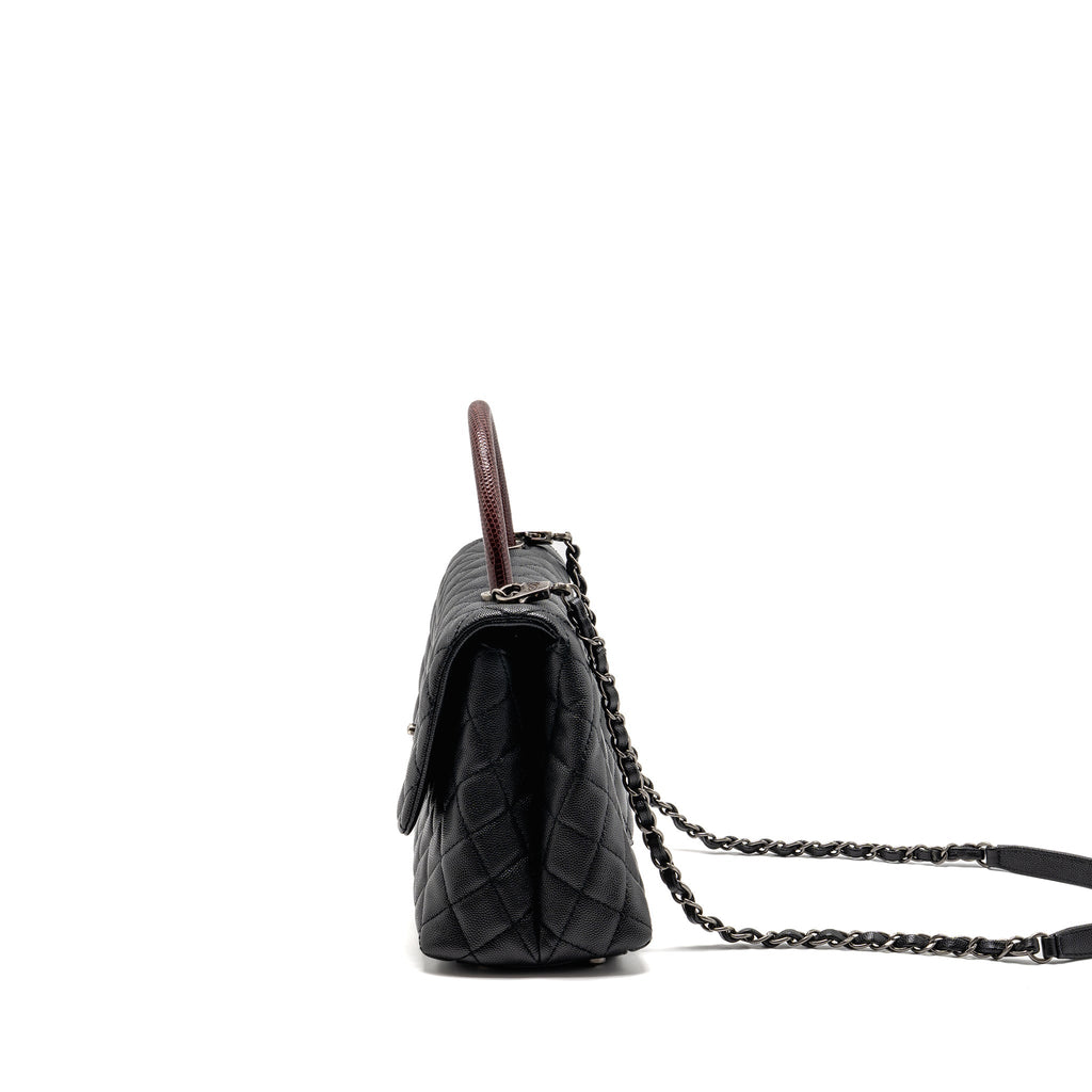 chanel-medium-coco-handle-caviar-lizard-handle-black-burgundy-ruthenium-hardware-1