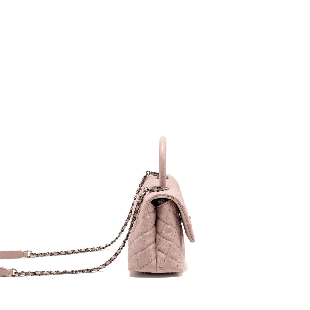 chanel-small-coco-handle-caviar-pink-ruthenium-shw
