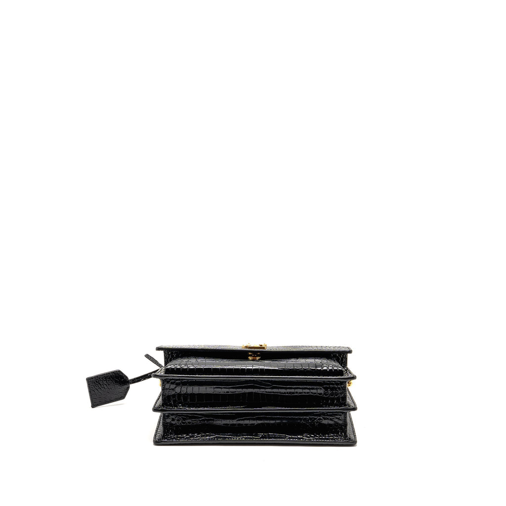 saint-laurent-ysl-sunset-medium-crocodile-embossed-calfskin-black-ghw