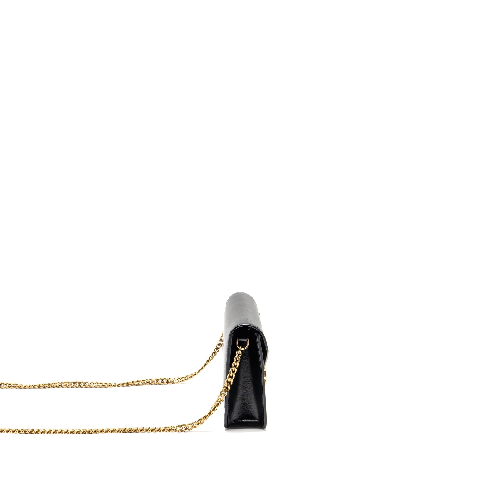 celine-triomphe-wallet-on-chain-margo-shiny-calfskin-black-ghw