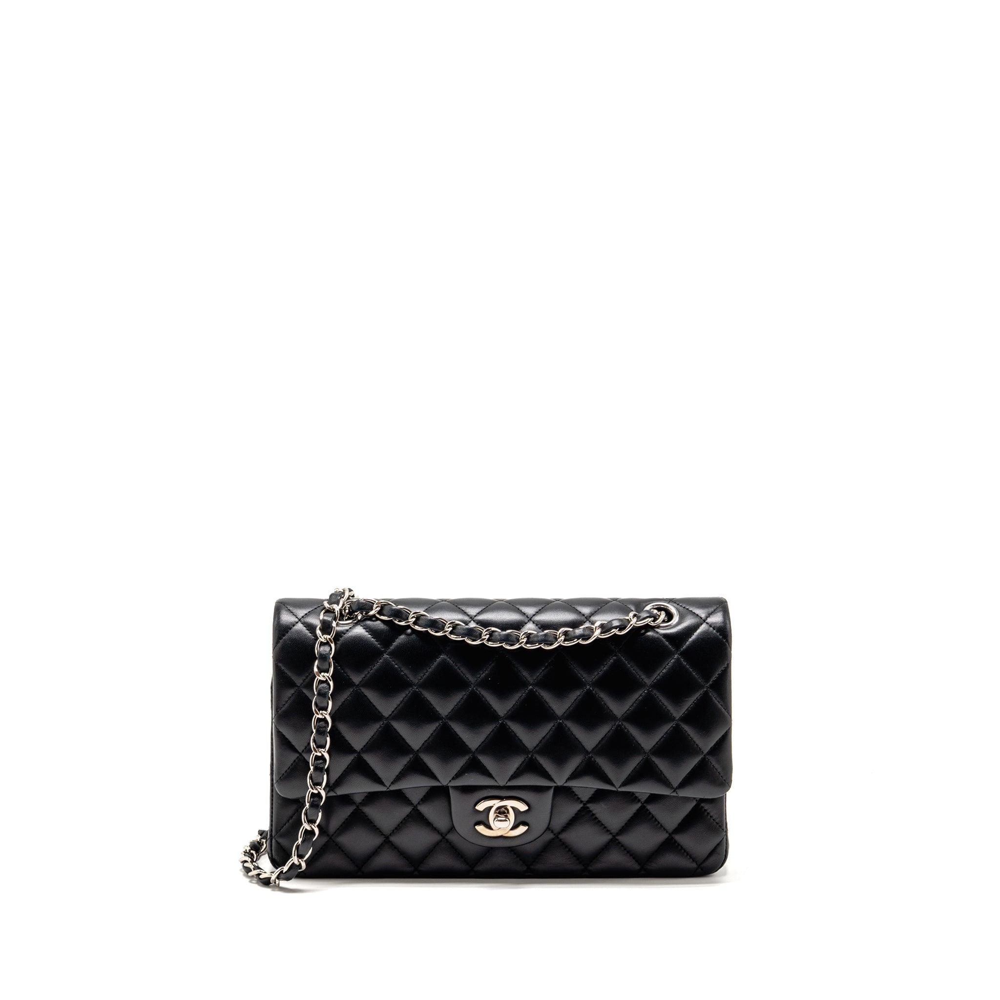 chanel-medium-classic-double-flap-bag-lambskin-black-shw-1