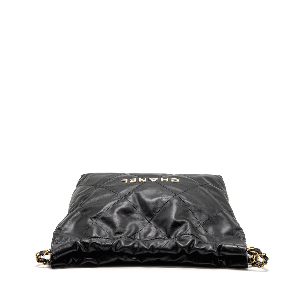 chanel-small-22-bag-with-white-letter-logo-calfskin-black-ghw-microchip