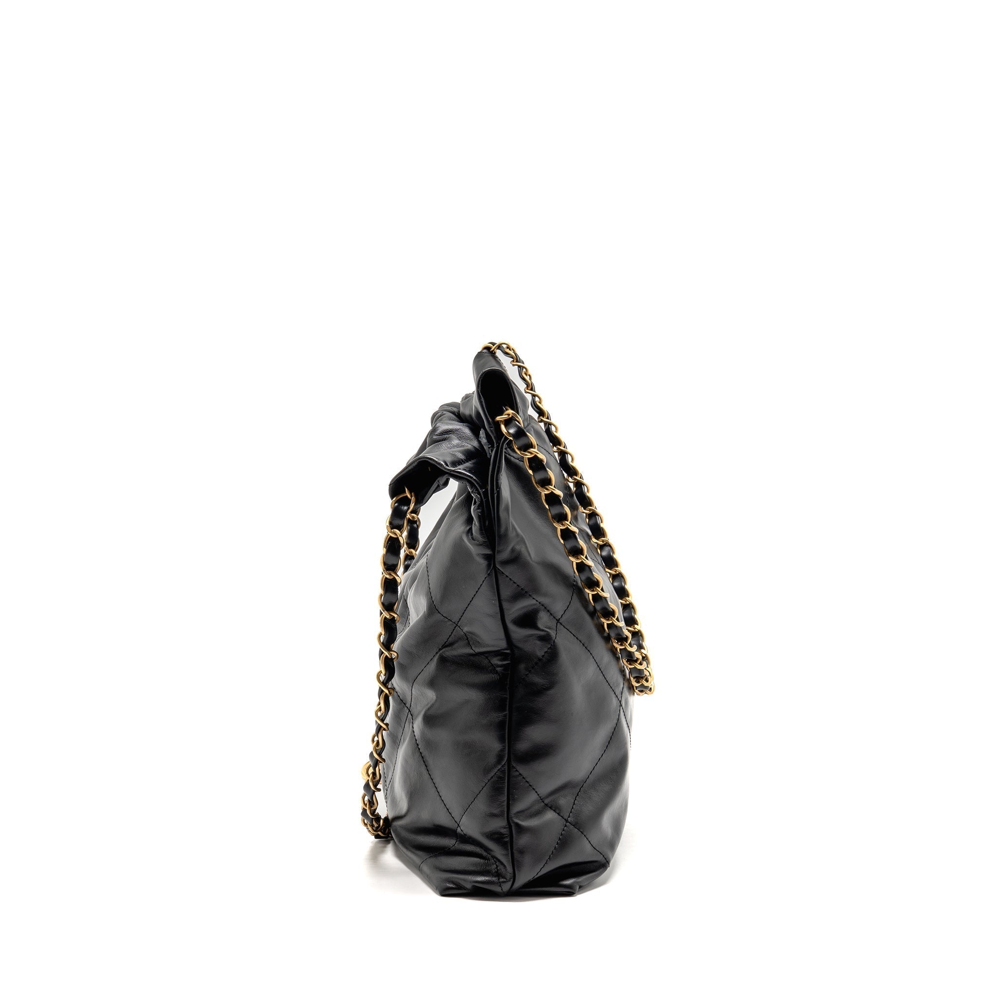 chanel-small-22-bag-with-white-letter-logo-calfskin-black-ghw-microchip