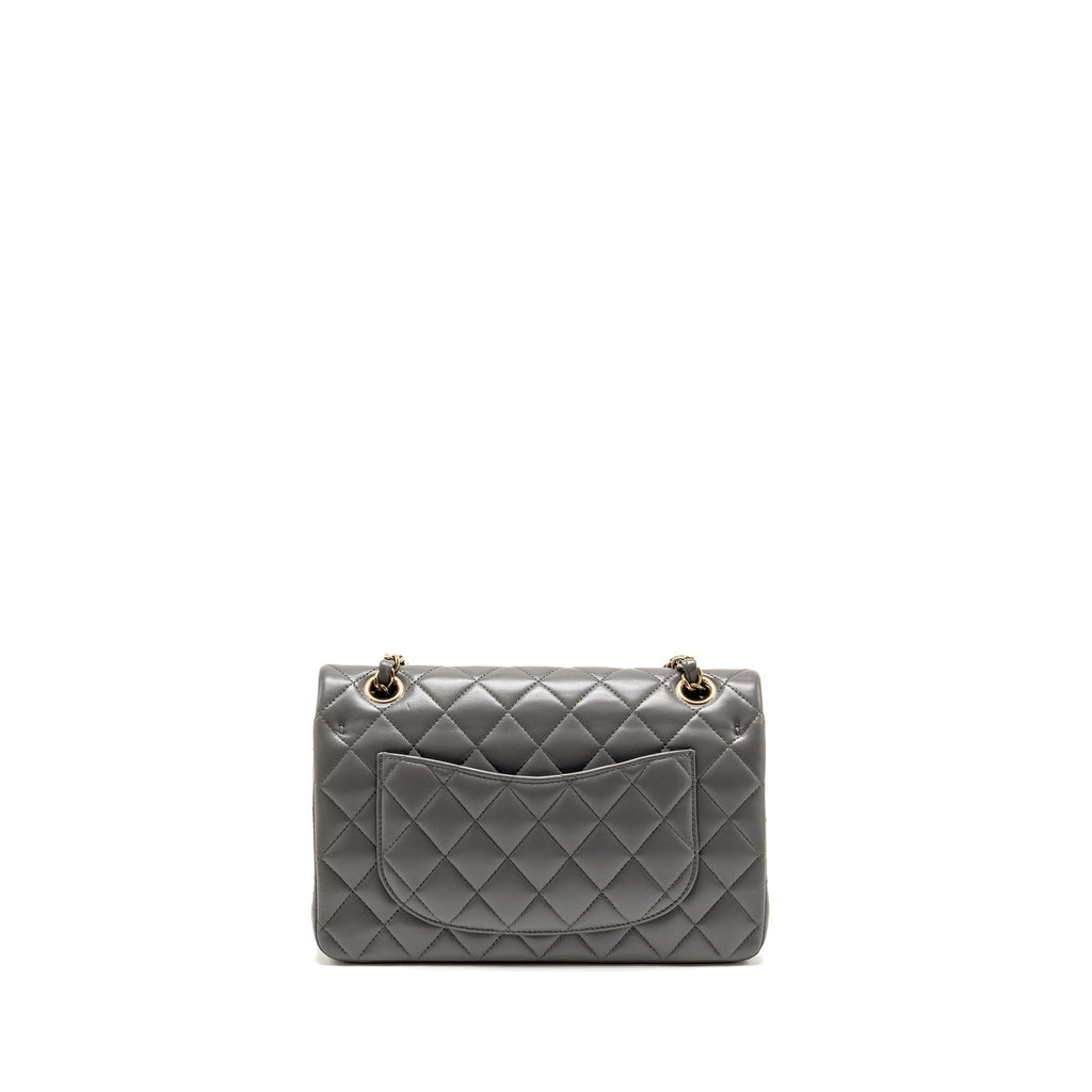 chanel-small-classic-double-flap-bag-lambskin-grey-lghw-microchip