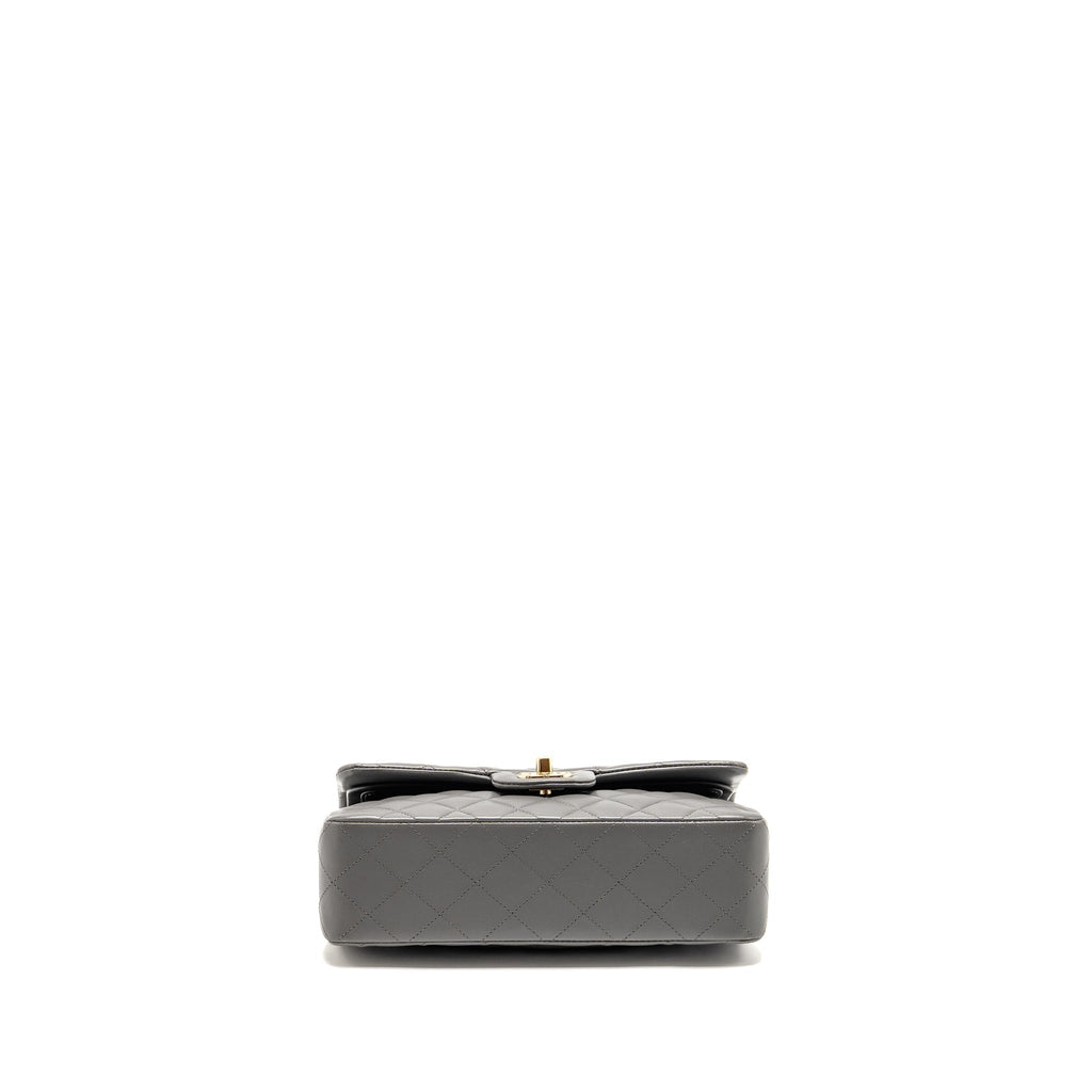 chanel-small-classic-double-flap-bag-lambskin-grey-lghw-microchip
