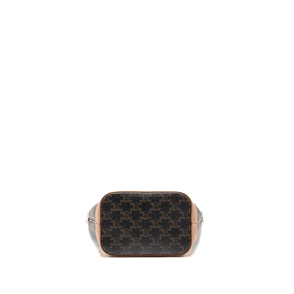 celine-small-bucket-bag-triomphe-canvas-leather-ghw-1