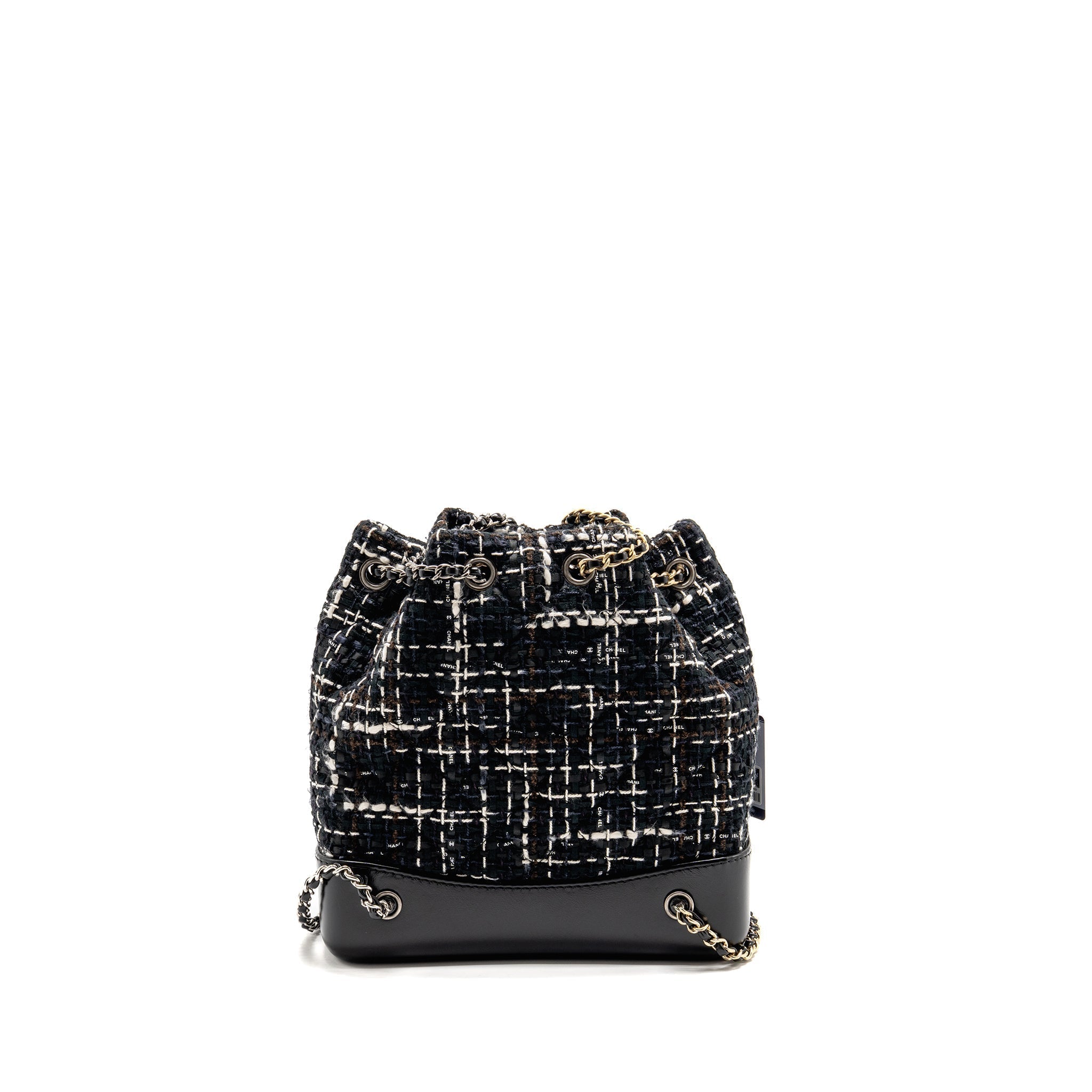chanel-small-gabrielle-tweed-backpack-black-white-brown-multicolour-hardware