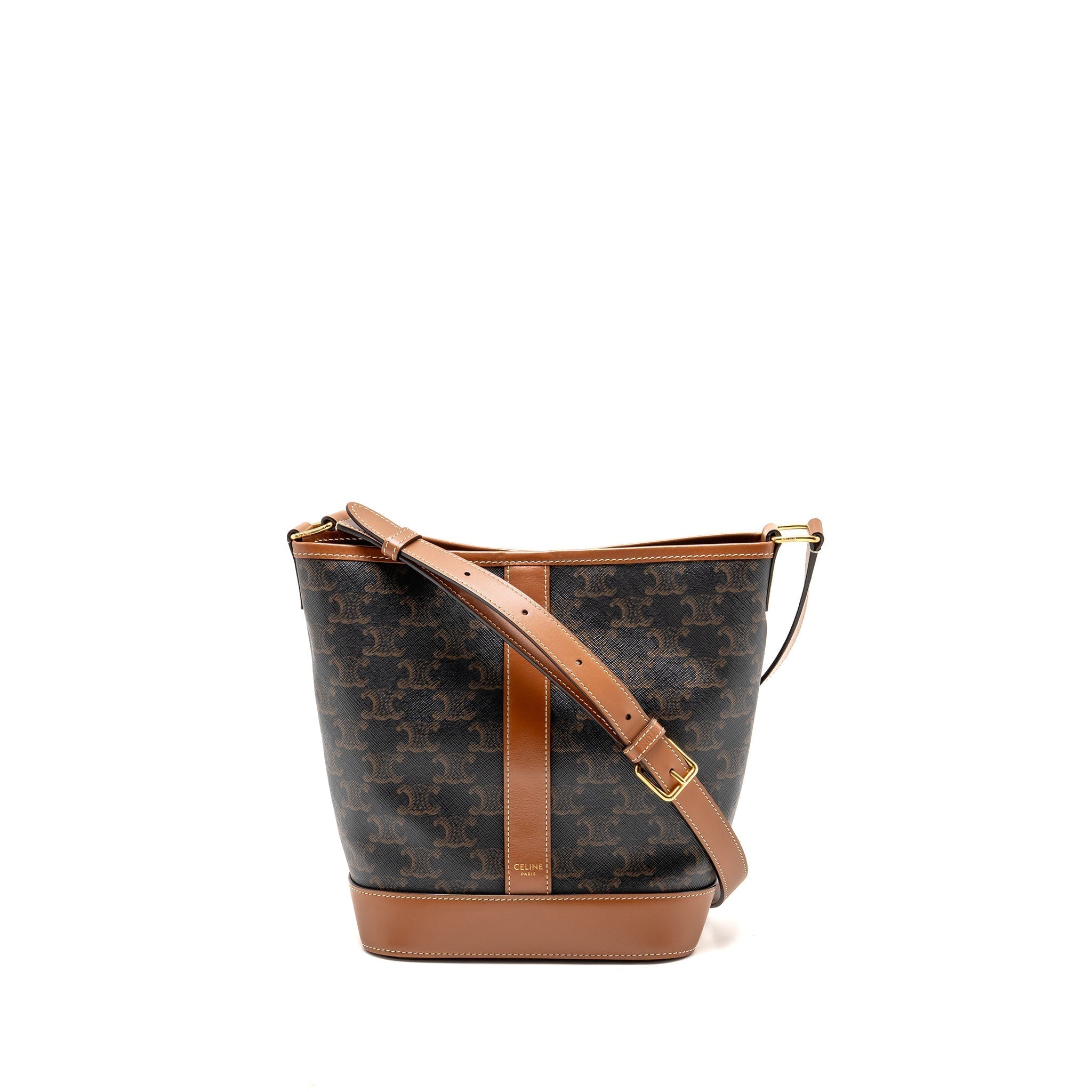 celine-small-bucket-bag-triomphe-canvas-leather-ghw-1