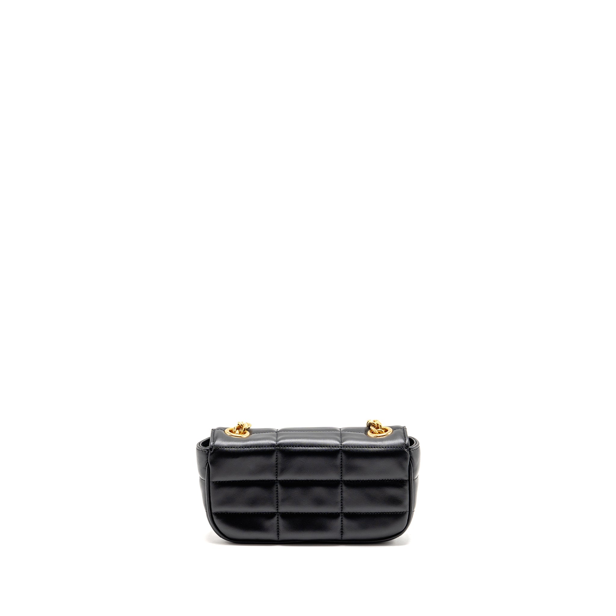 celine-matelasse-mini-chain-shoulder-bag-calfskin-black-ghw