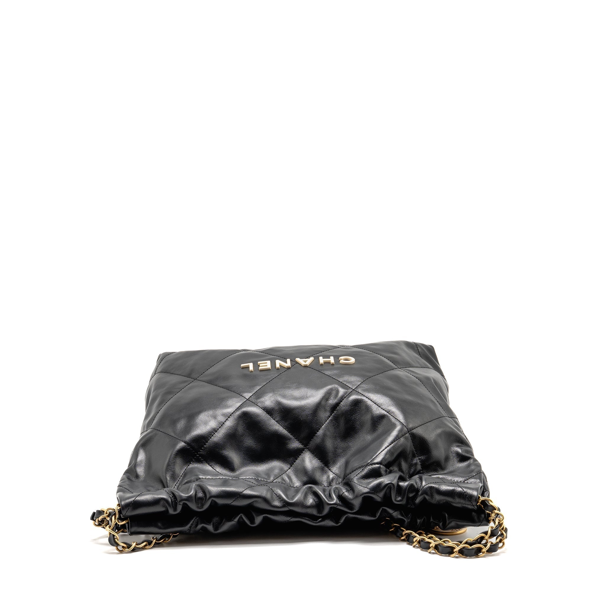 chanel-small-22-bag-white-letter-shiny-calfskin-black-ghw-microchip