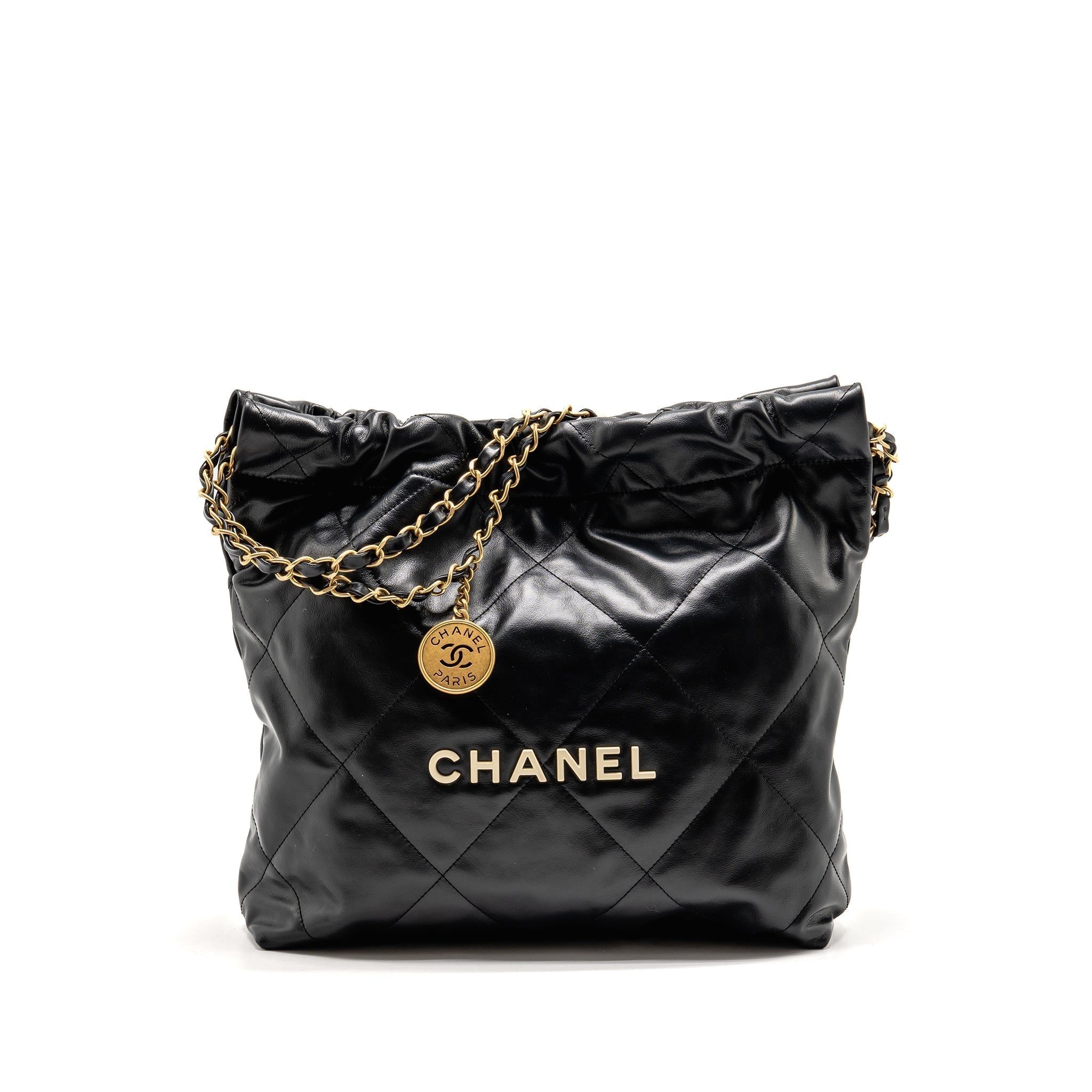 chanel-small-22-bag-white-letter-shiny-calfskin-black-ghw-microchip