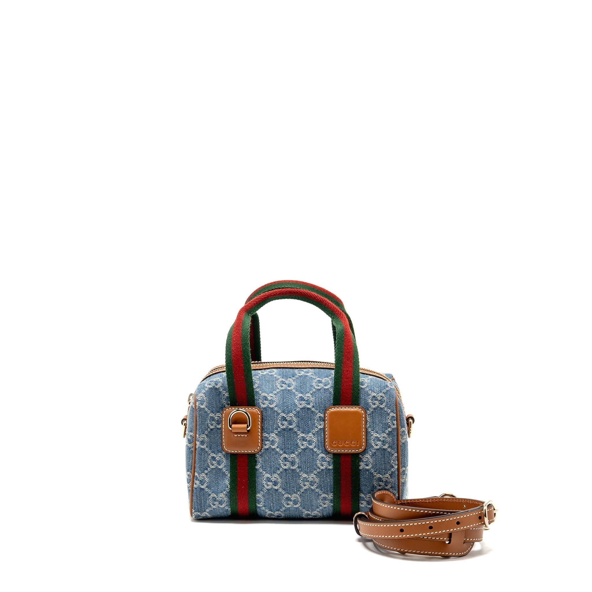 gucci-mini-gg-handbag-gg-denim-leather-light-blue-white-brown-ghw