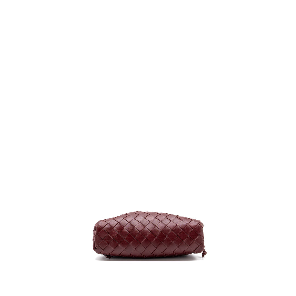 bottega-veneta-mini-pouch-lambskin-dark-red-ghw