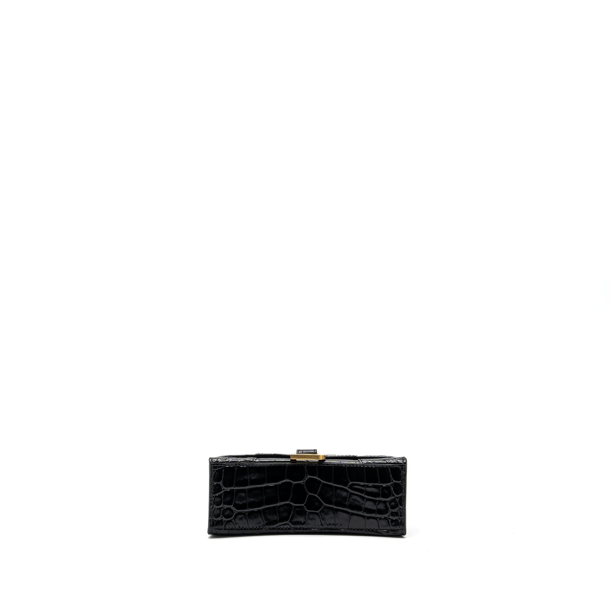 balenciaga-hourglass-xs-handbag-crocodile-embossed-black-ghw