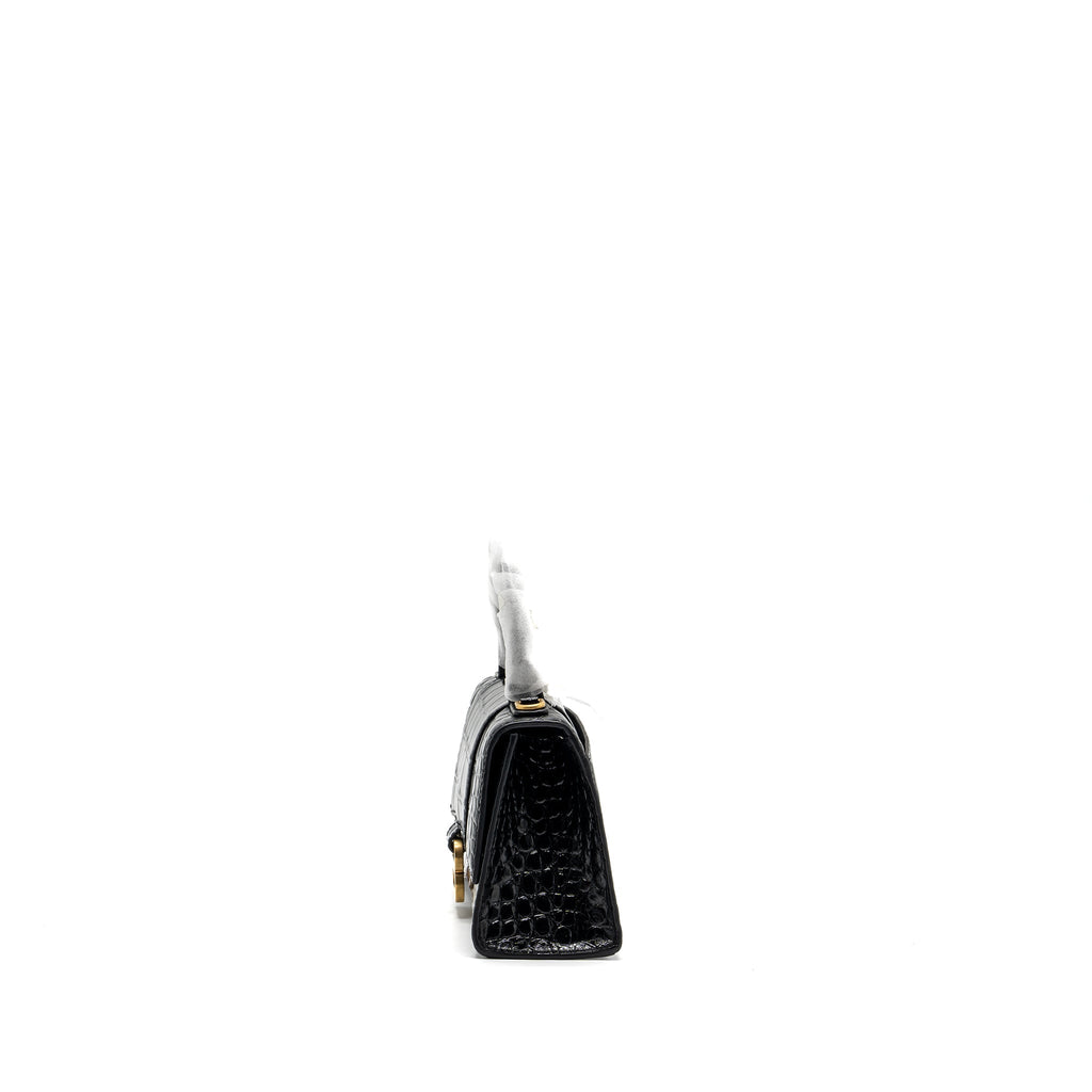 balenciaga-hourglass-xs-handbag-crocodile-embossed-black-ghw