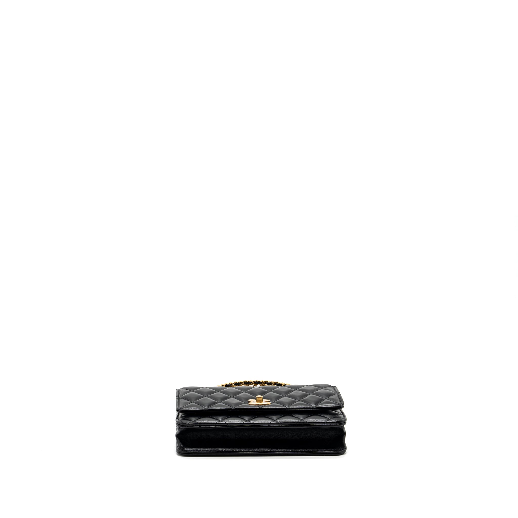 chanel-letter-logo-top-handle-flap-wallet-with-chain-shiny-calfskin-black-ghw-microchip