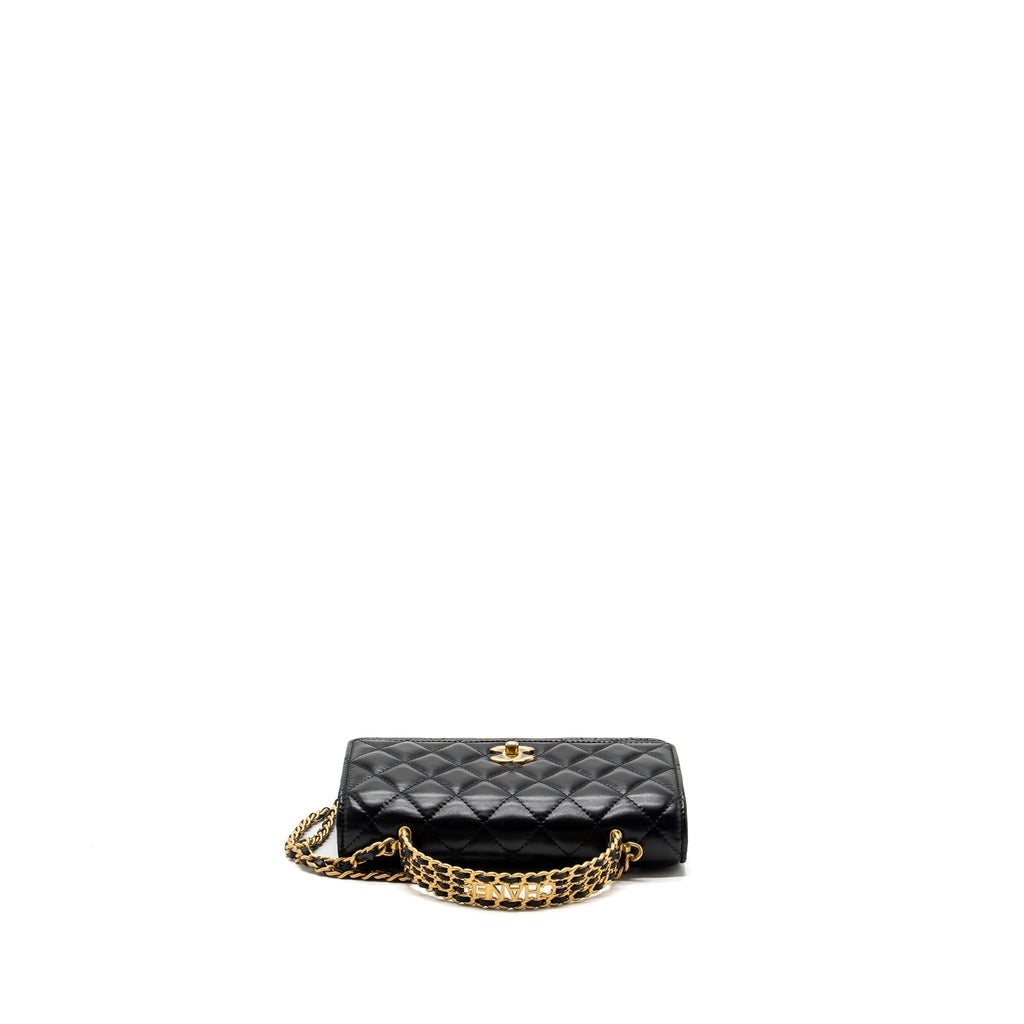chanel-letter-logo-top-handle-flap-wallet-with-chain-shiny-calfskin-black-ghw-microchip