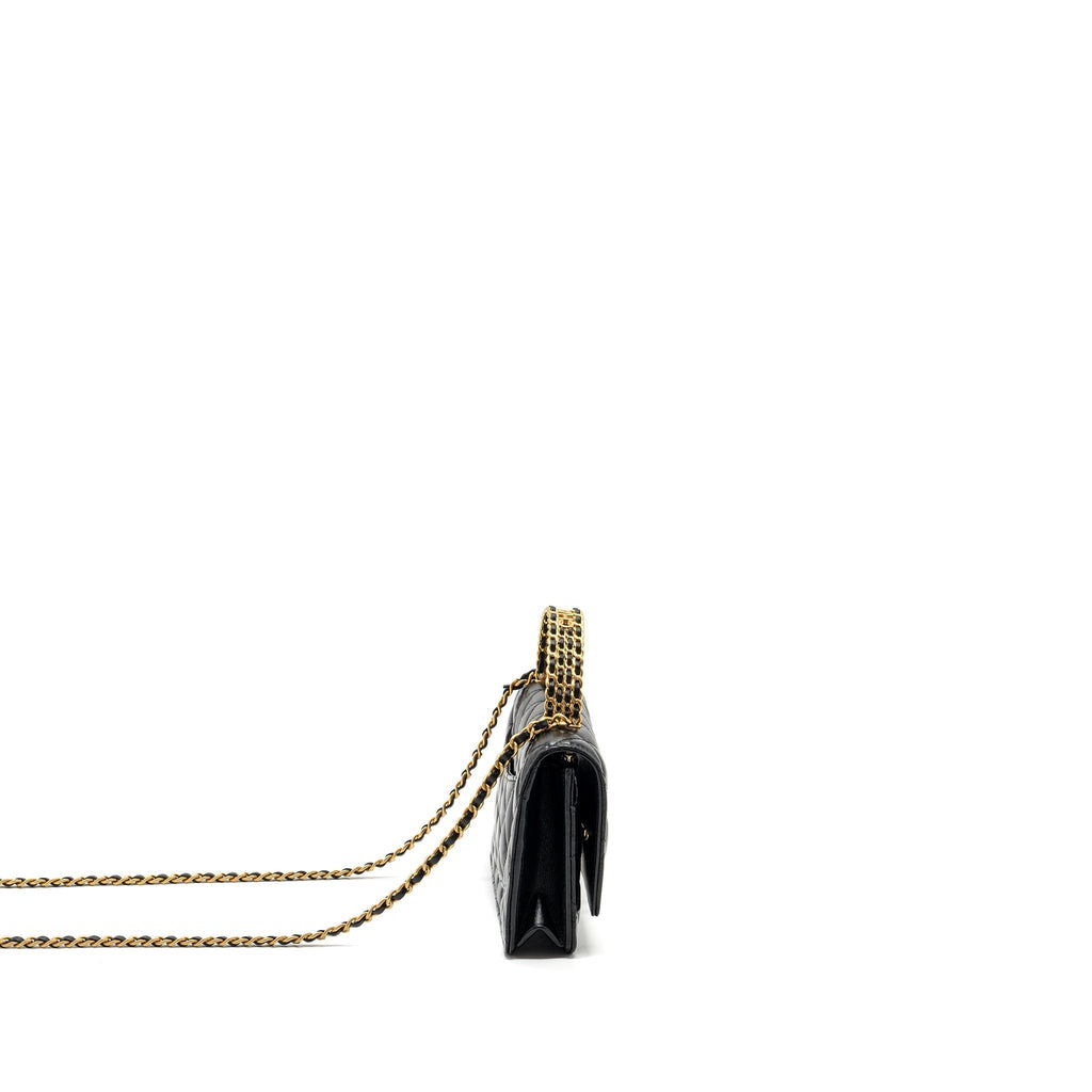chanel-letter-logo-top-handle-flap-wallet-with-chain-shiny-calfskin-black-ghw-microchip
