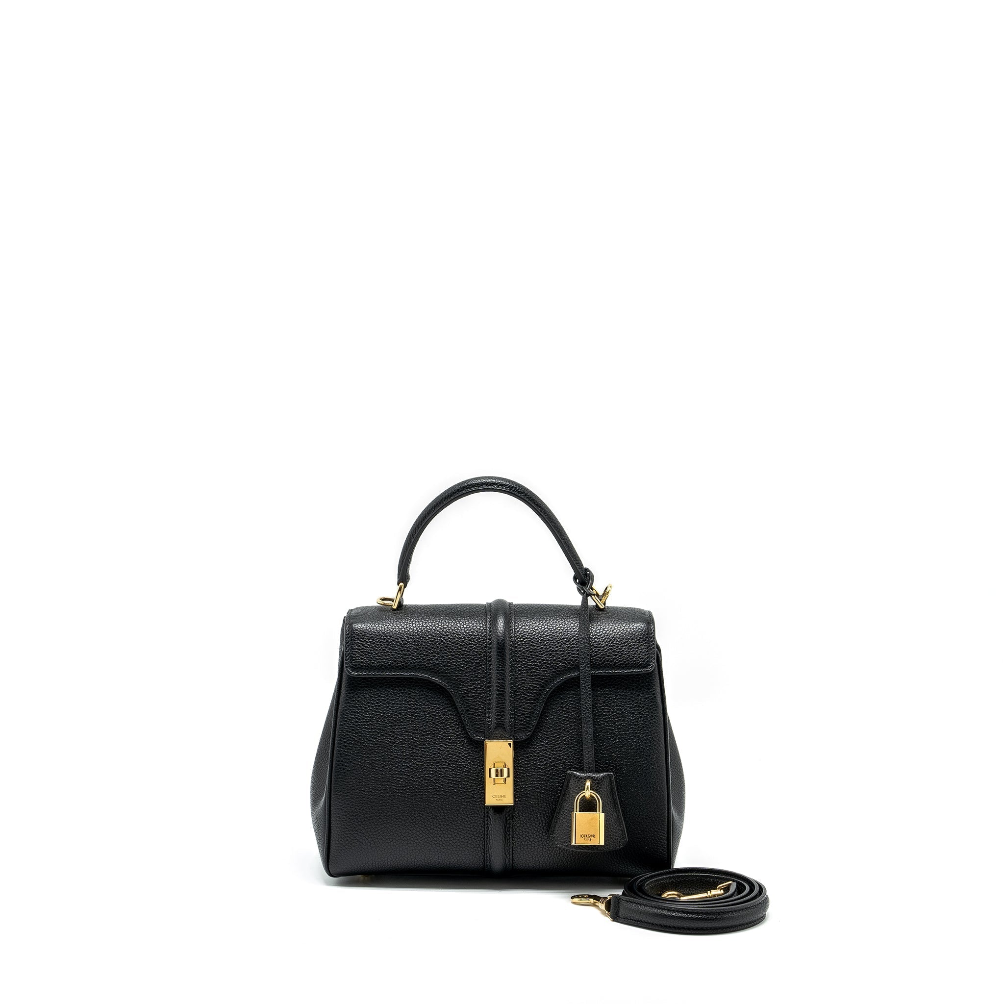 celine-small-16-bag-grained-calfskin-black-ghw
