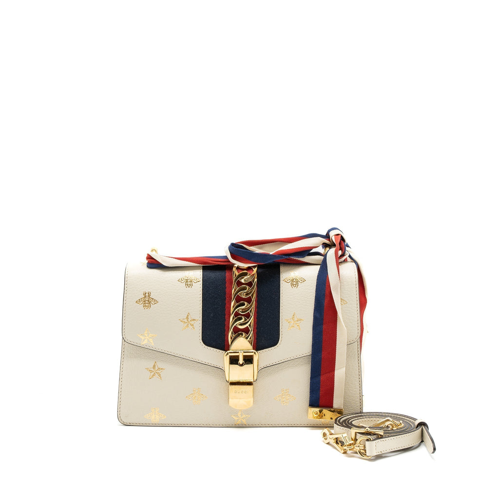 gucci-small-sylvie-bag-bee-printed-calfskin-white-ghw