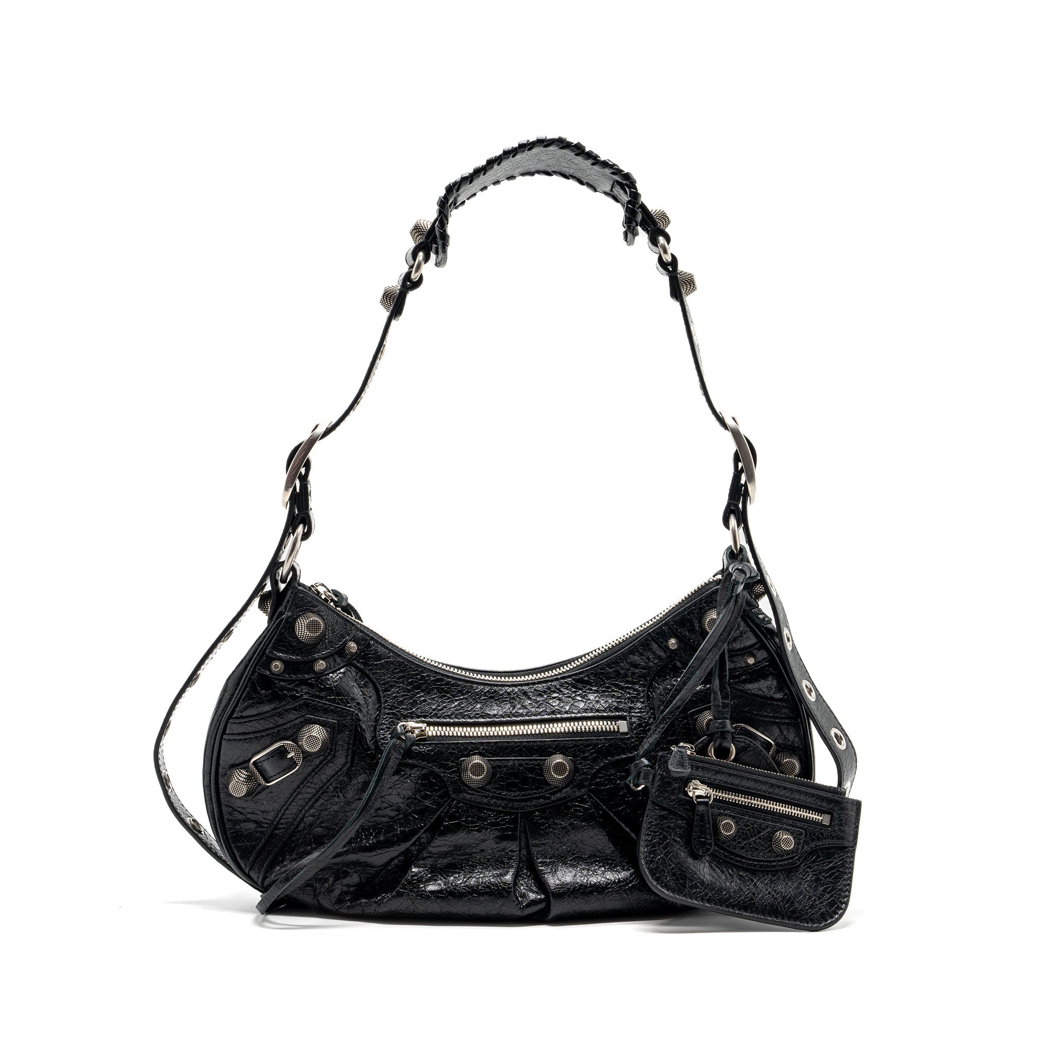 balenciaga-le-cargole-small-shoulder-bag-lambskin-black-shw