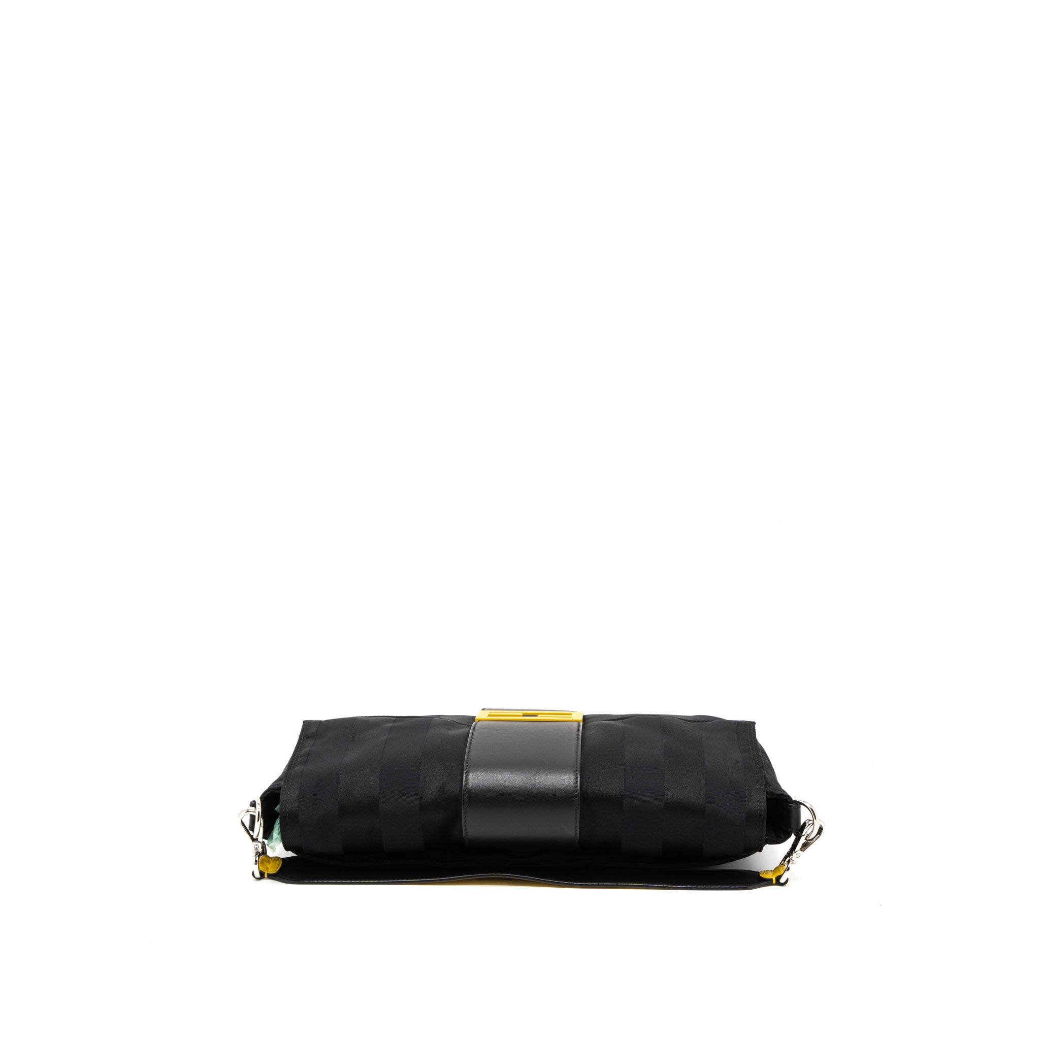 fendi-20fw-large-baguette-bag-nylon-leather-black-yellow-shw