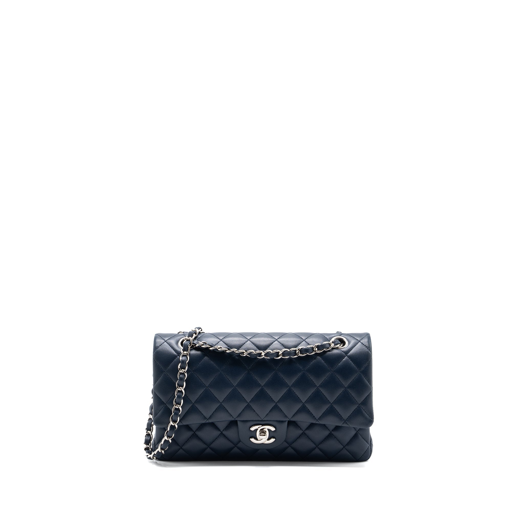 copy-of-chanel-medium-classic-double-flap-bag-lambskin-dark-blue-shw