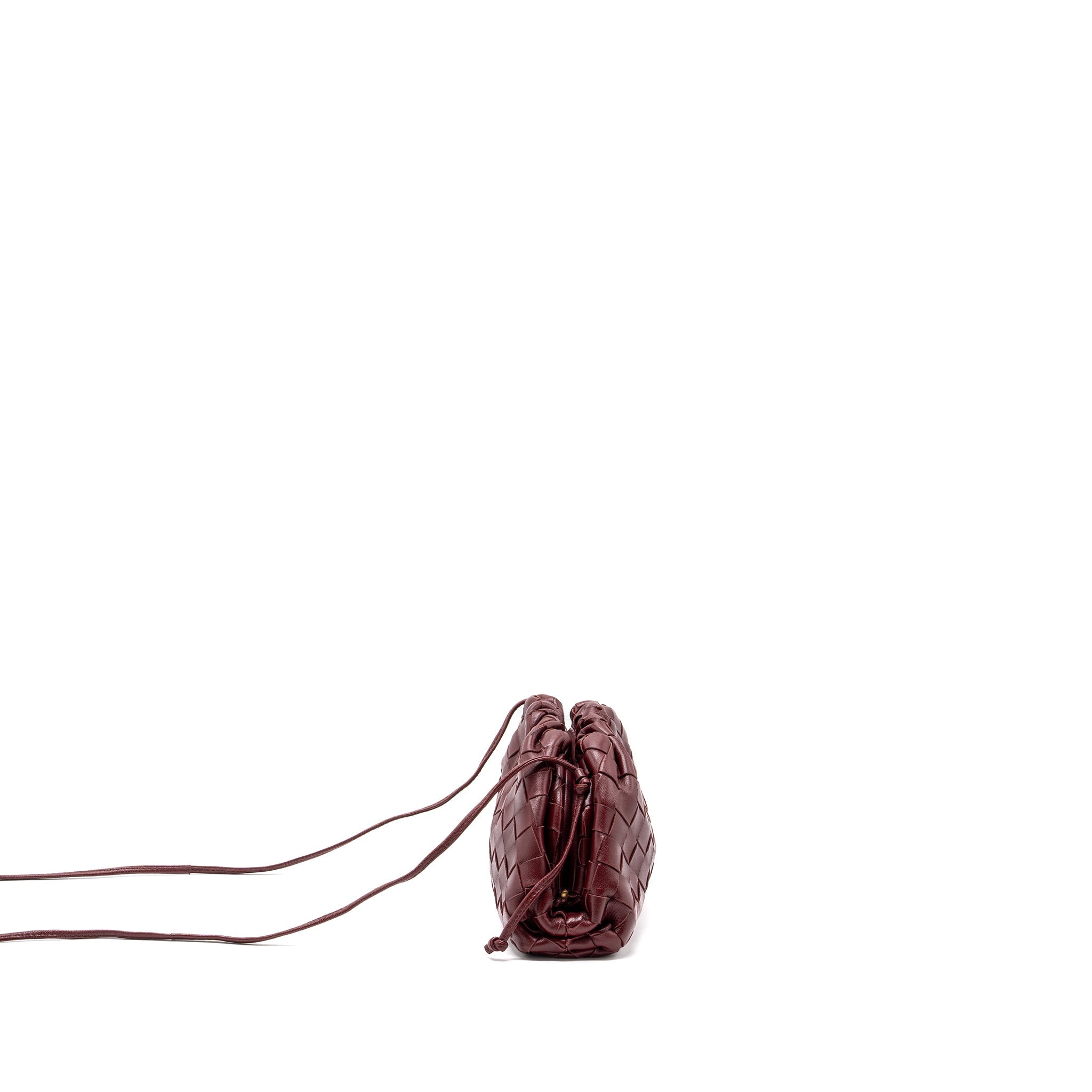 bottega-veneta-mini-pouch-lambskin-dark-red-ghw