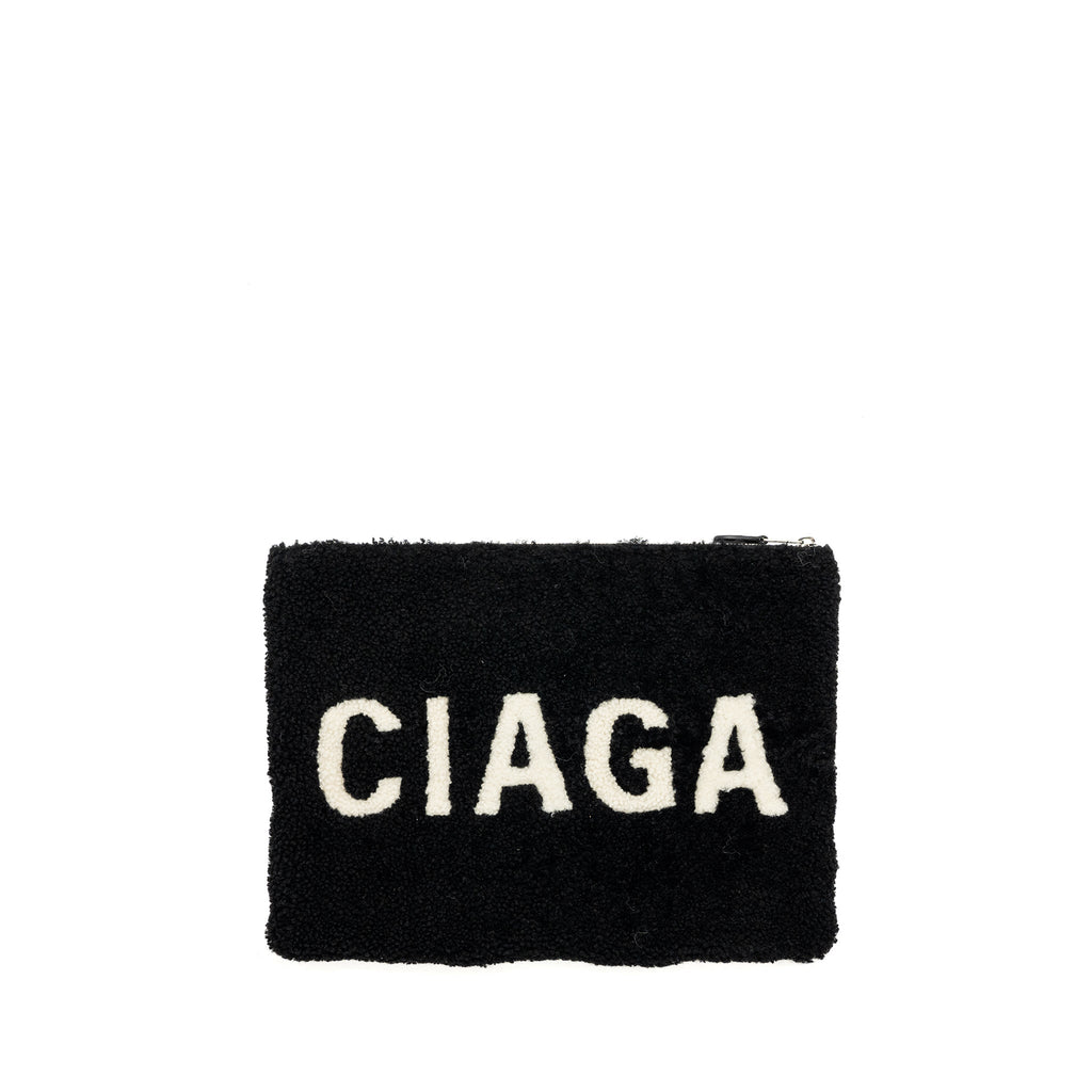 balenciaga-zip-pouch-clutch-shearling-black-white