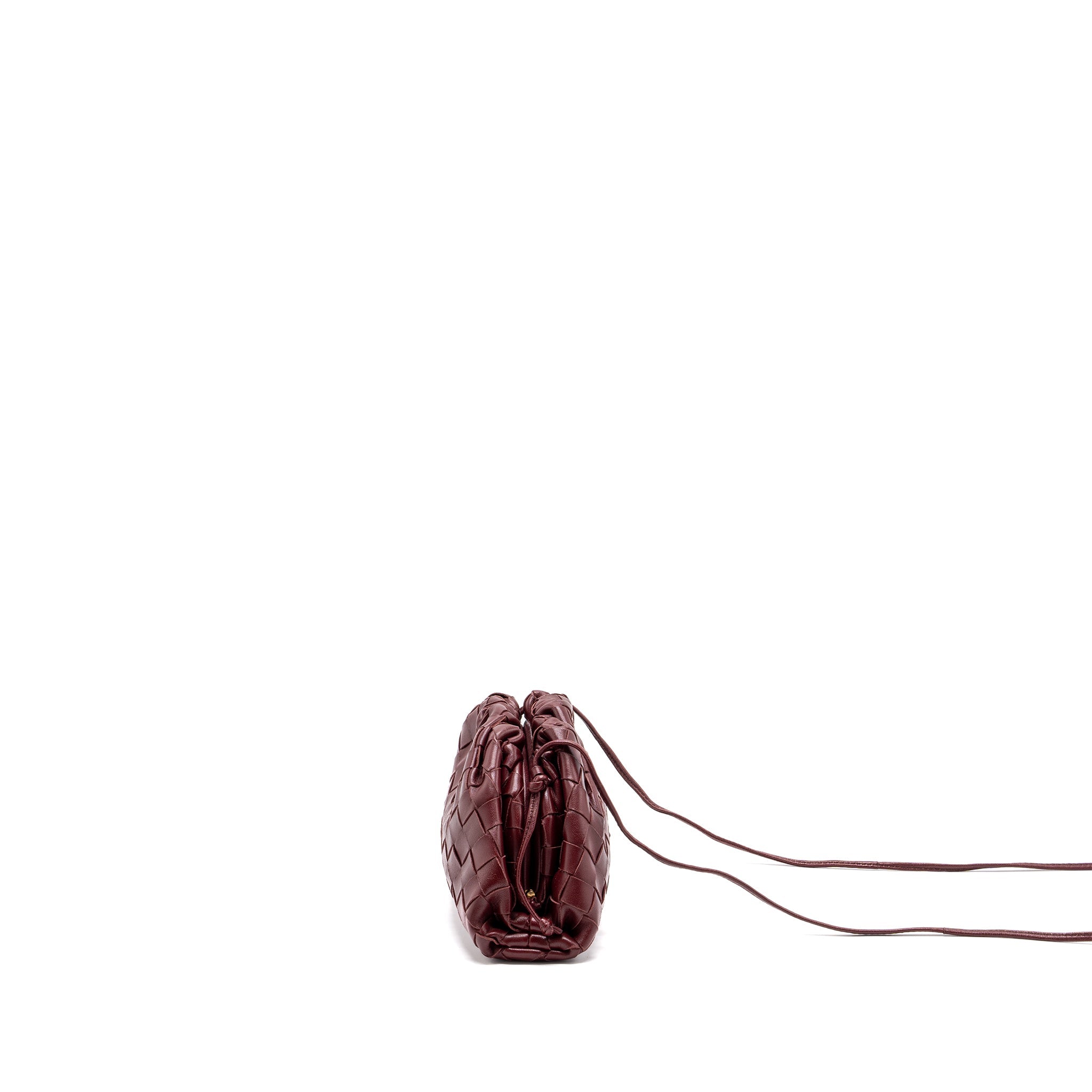 bottega-veneta-mini-pouch-lambskin-dark-red-ghw