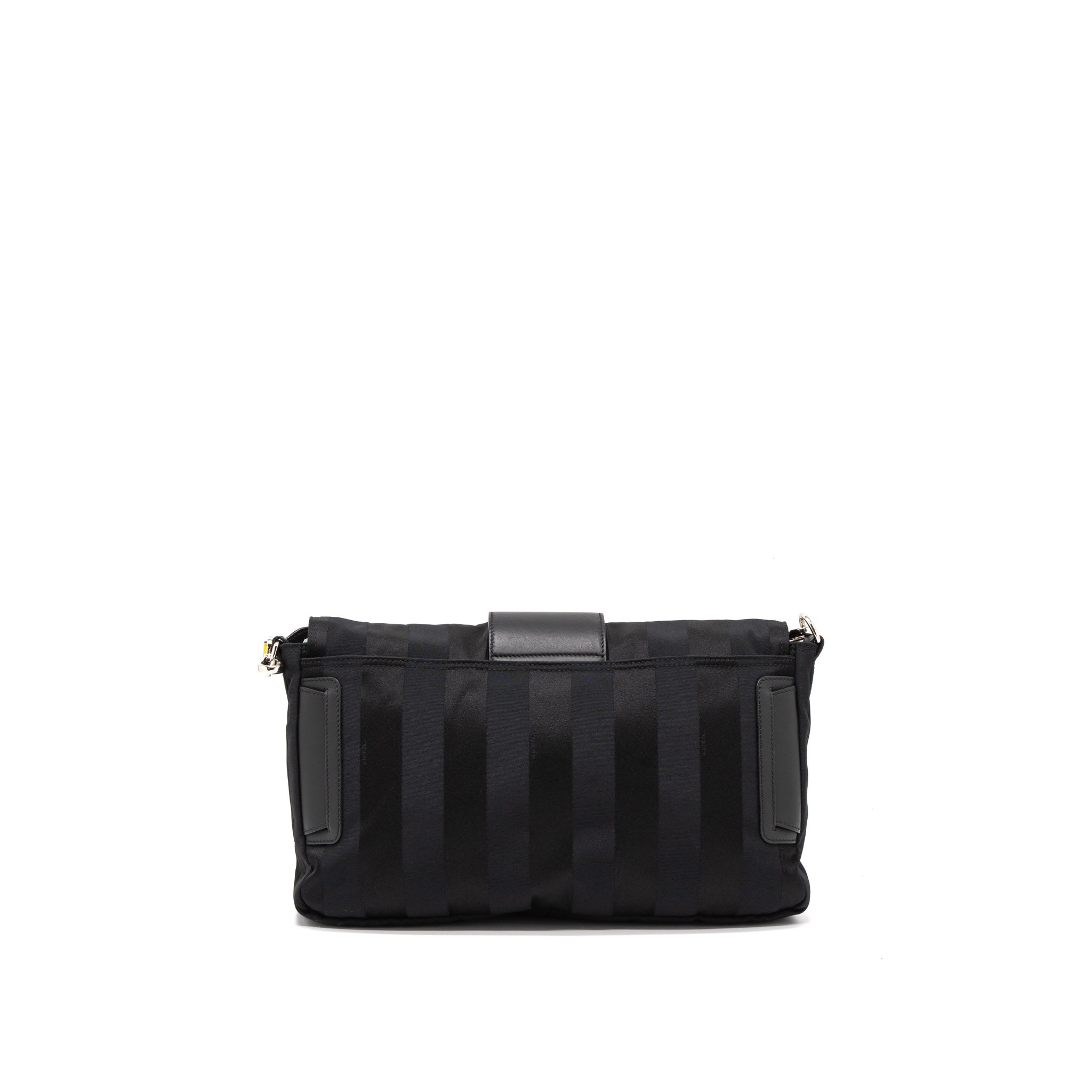 fendi-20fw-large-baguette-bag-nylon-leather-black-yellow-shw