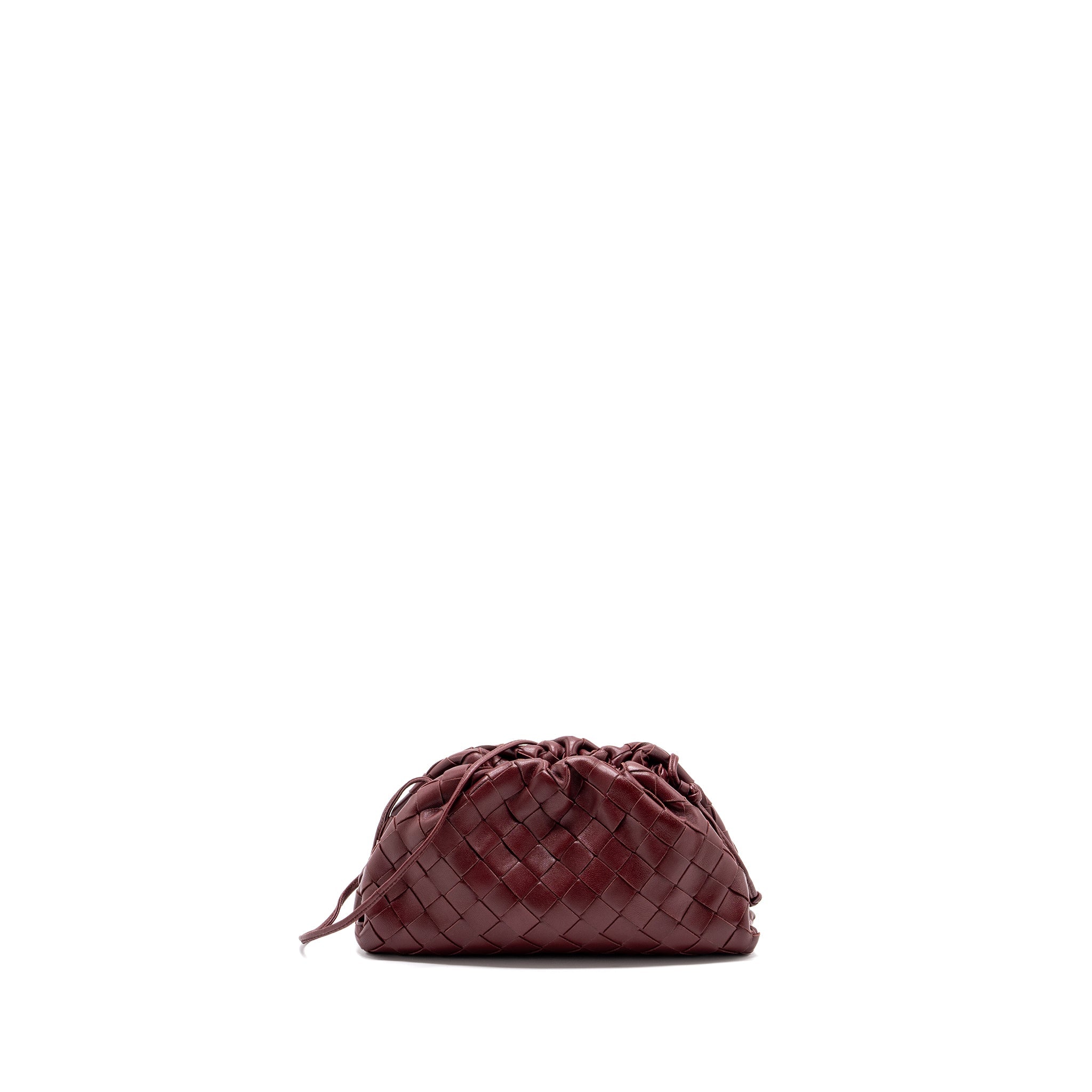 bottega-veneta-mini-pouch-lambskin-dark-red-ghw