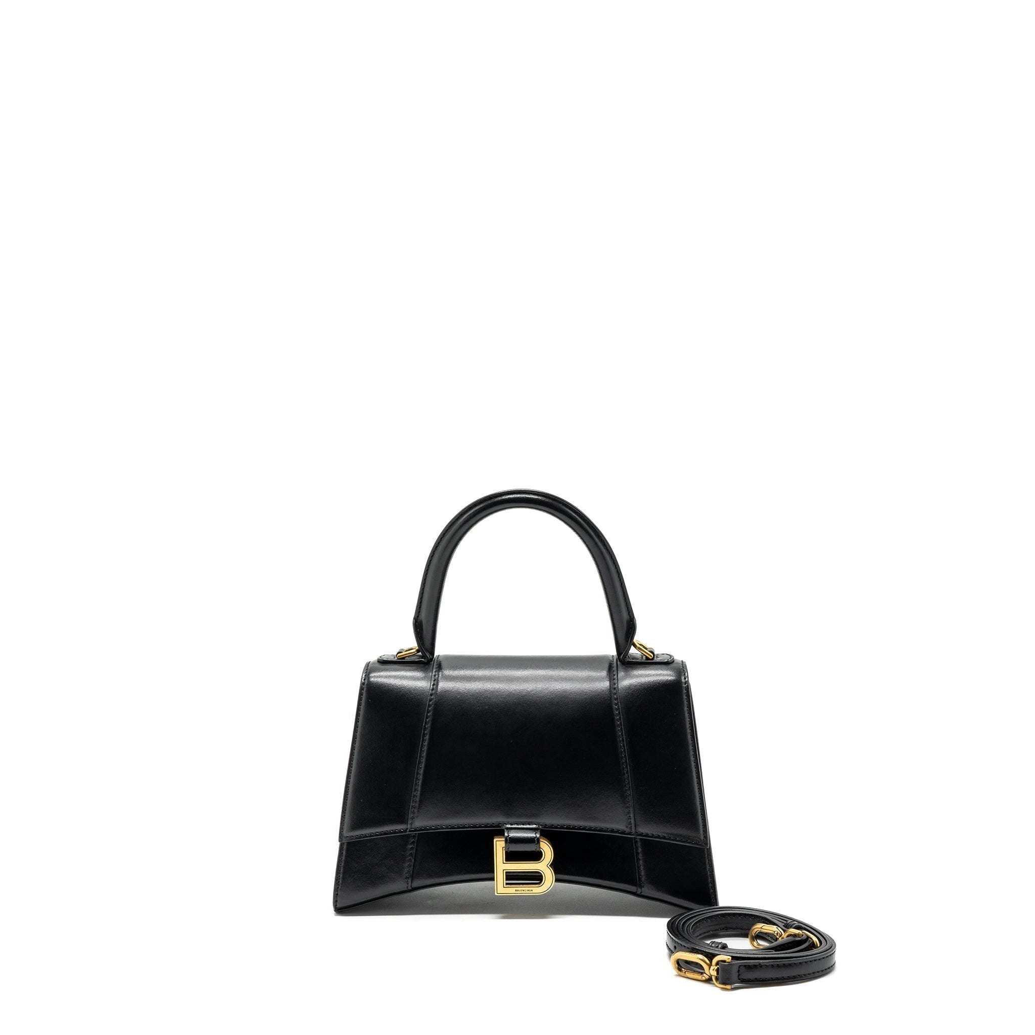 balenciaga-small-hourglass-bag-calfskin-black-ghw