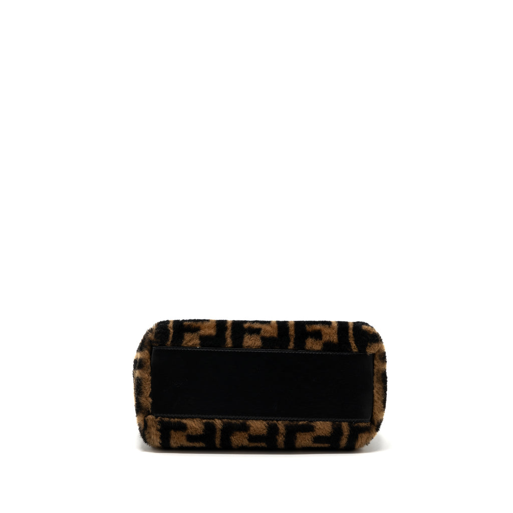 fendi-mini-peekaboo-shearling-brown-black-ghw