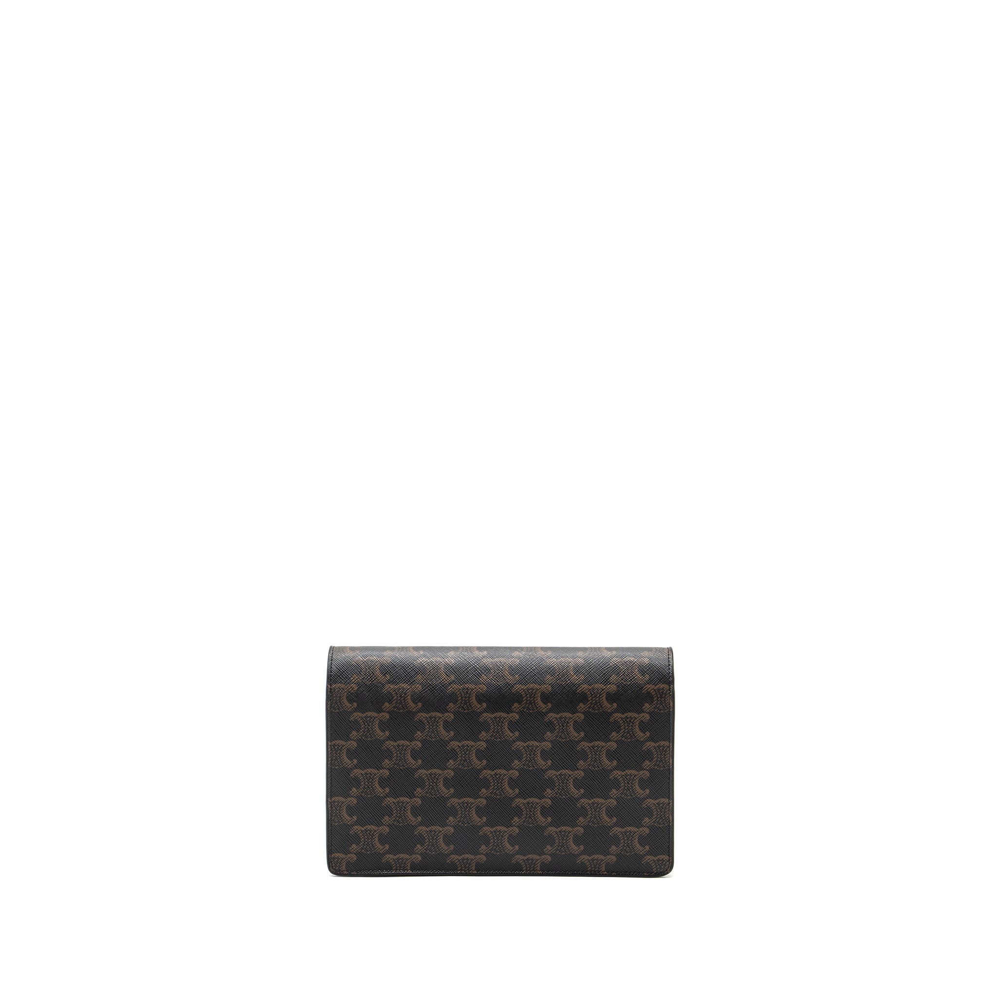 celine-wallet-on-strap-triomphe-canvas-lambskin-tan-ghw-1