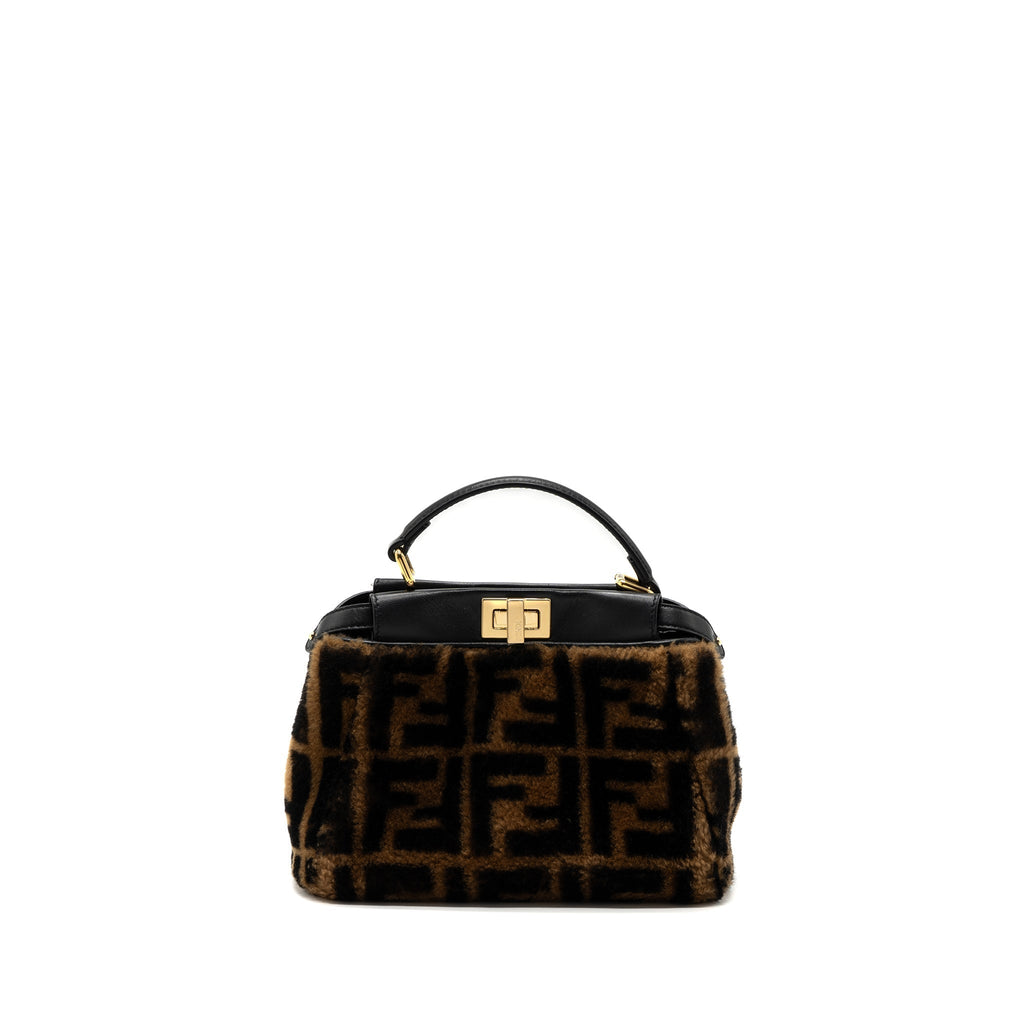 fendi-mini-peekaboo-shearling-brown-black-ghw