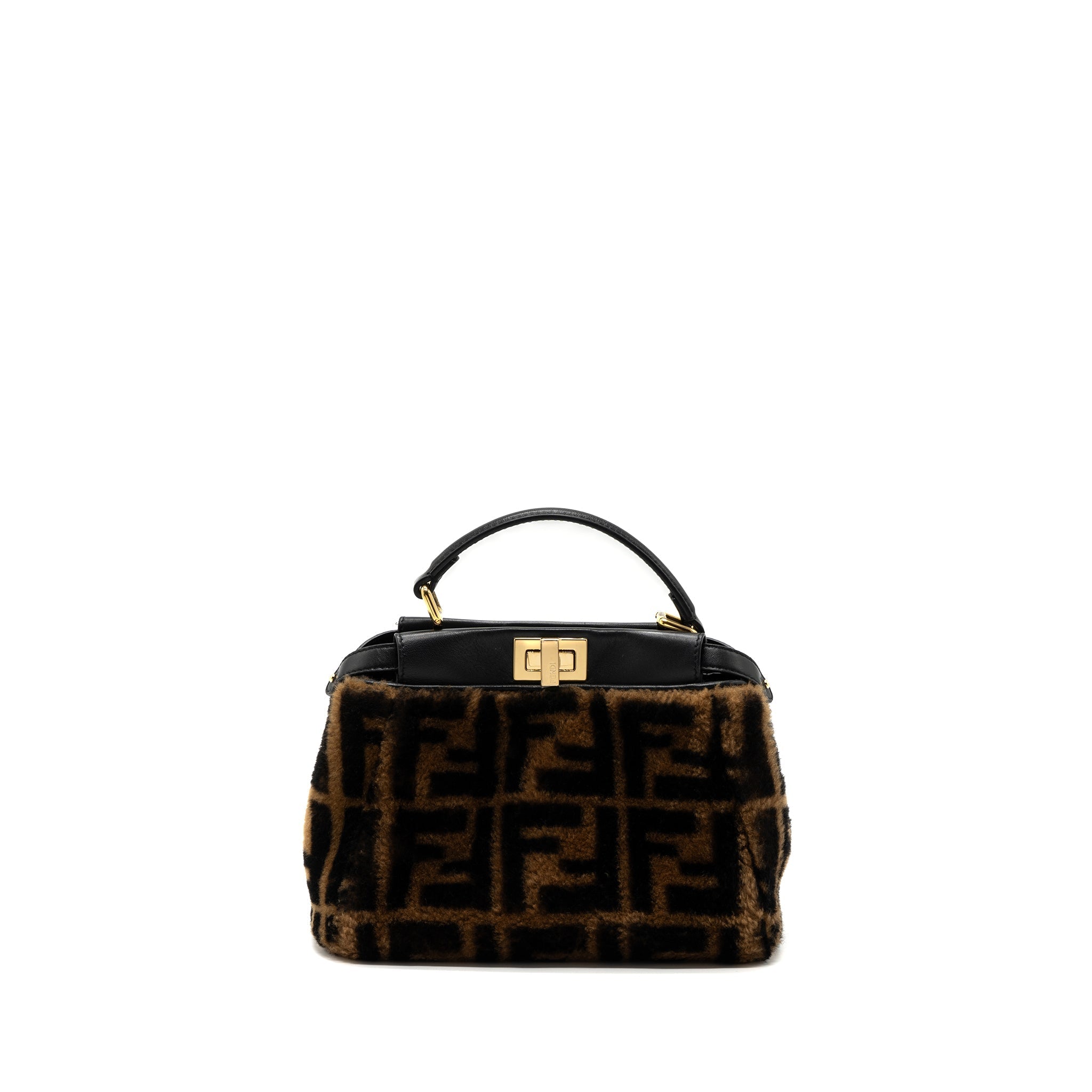 fendi-mini-peekaboo-shearling-brown-black-ghw