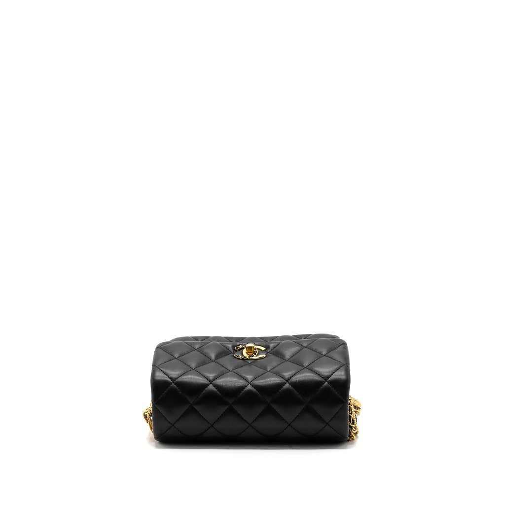 chanel-22a-button-on-chain-flap-shoulder-bag-lambskin-black-brushed-ghwmicrochip
