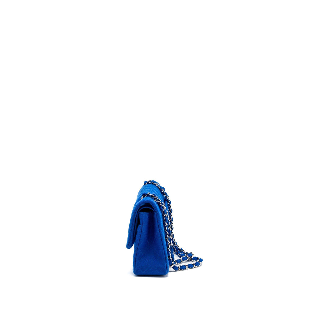 chanel-medium-classic-double-flap-bag-fabric-blue-shw